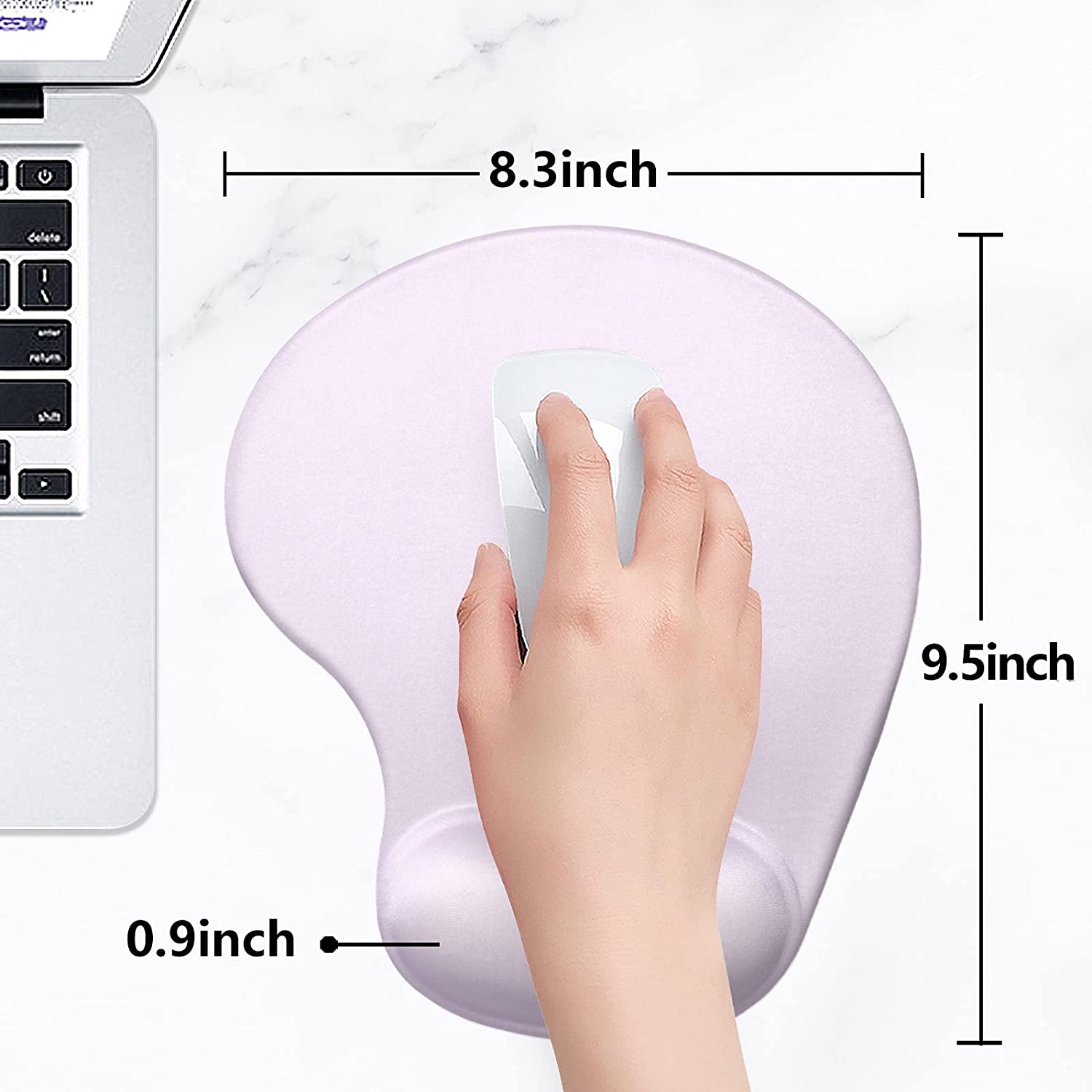 Ergonomic Mouse Pad with Wrist Rest Support, Gel Mouse Pads with Non-Slip PU Base, Pain Relief Memory Foam Mousepad for Laptop PC, Cute Office