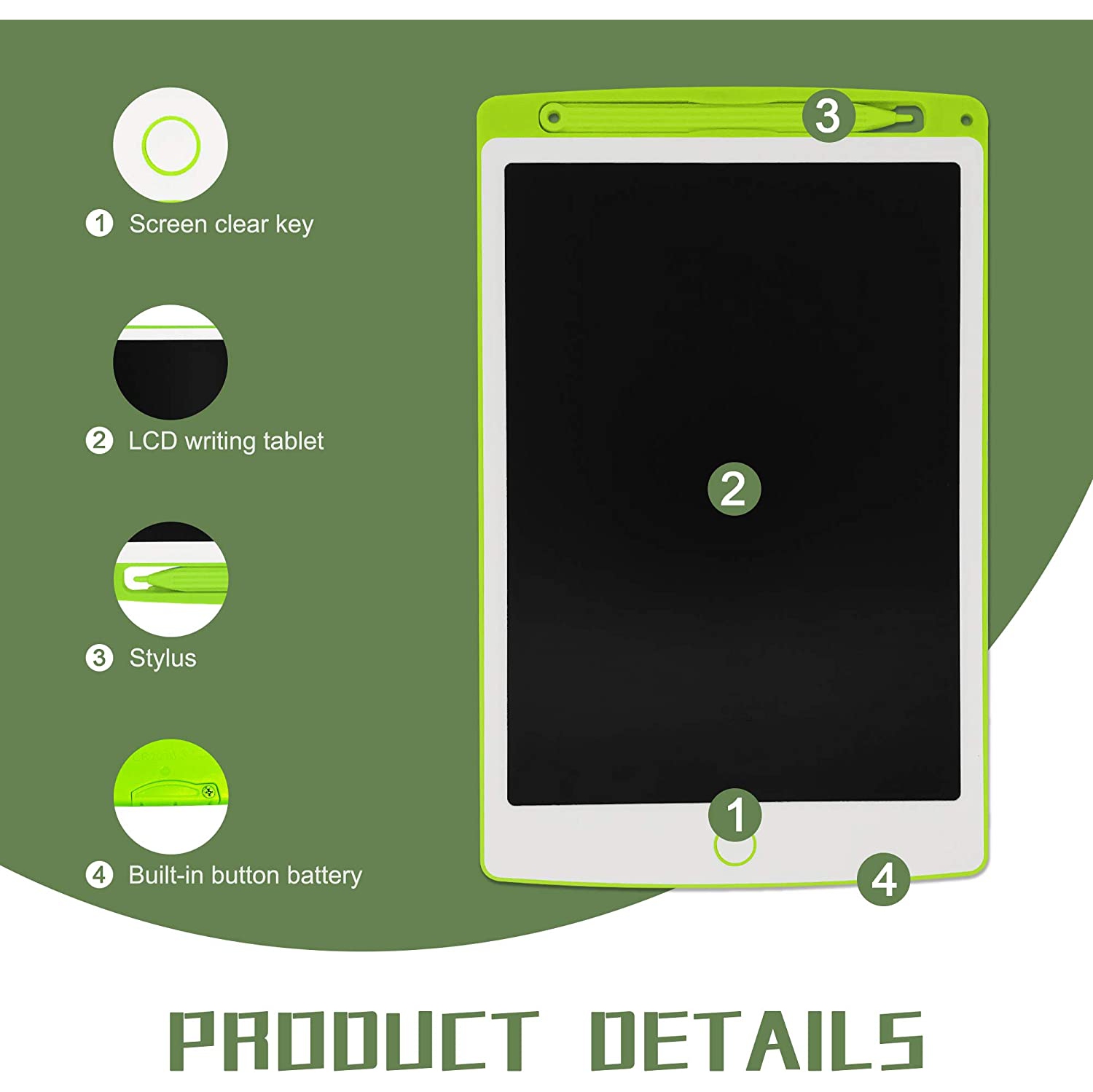 LCD Writing Tablet with Stylus, 8.5 Inch Mini Doodle Board for Toddlers Kids(+3years), Portable Erasable Drawing Board for Kids, Electronic Learning