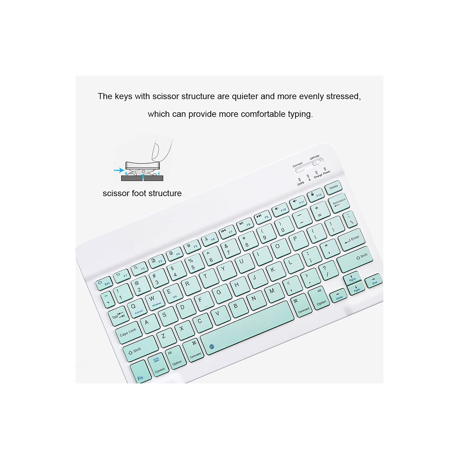 Clavier Bluetooth ultramince; clavier sans fil rechargeable; compact pour téléphone cellulaire Android Windows; iOS iPhone iPad; iPad Pro; iPad Air;