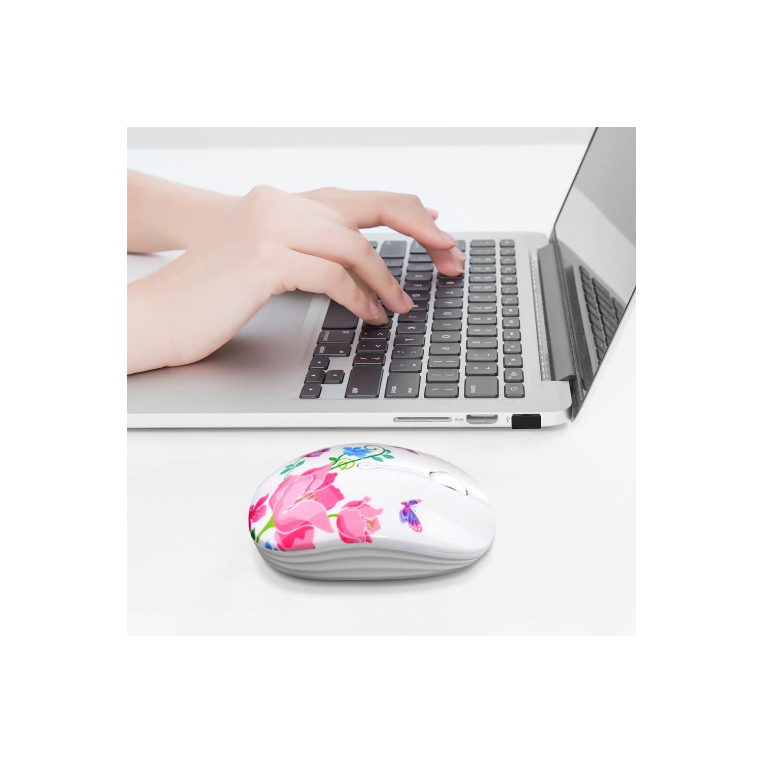 Wireless Mouse with Nano Receiver for PC, Laptop, Notebook, Computer, MacBook, Less Noise, Portable Mobile Optical Mice