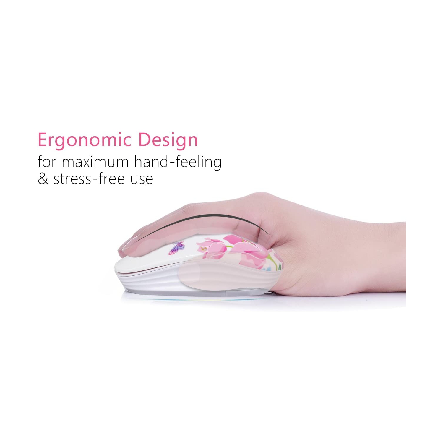 Wireless Mouse with Nano Receiver for PC, Laptop, Notebook, Computer, MacBook, Less Noise, Portable Mobile Optical Mice