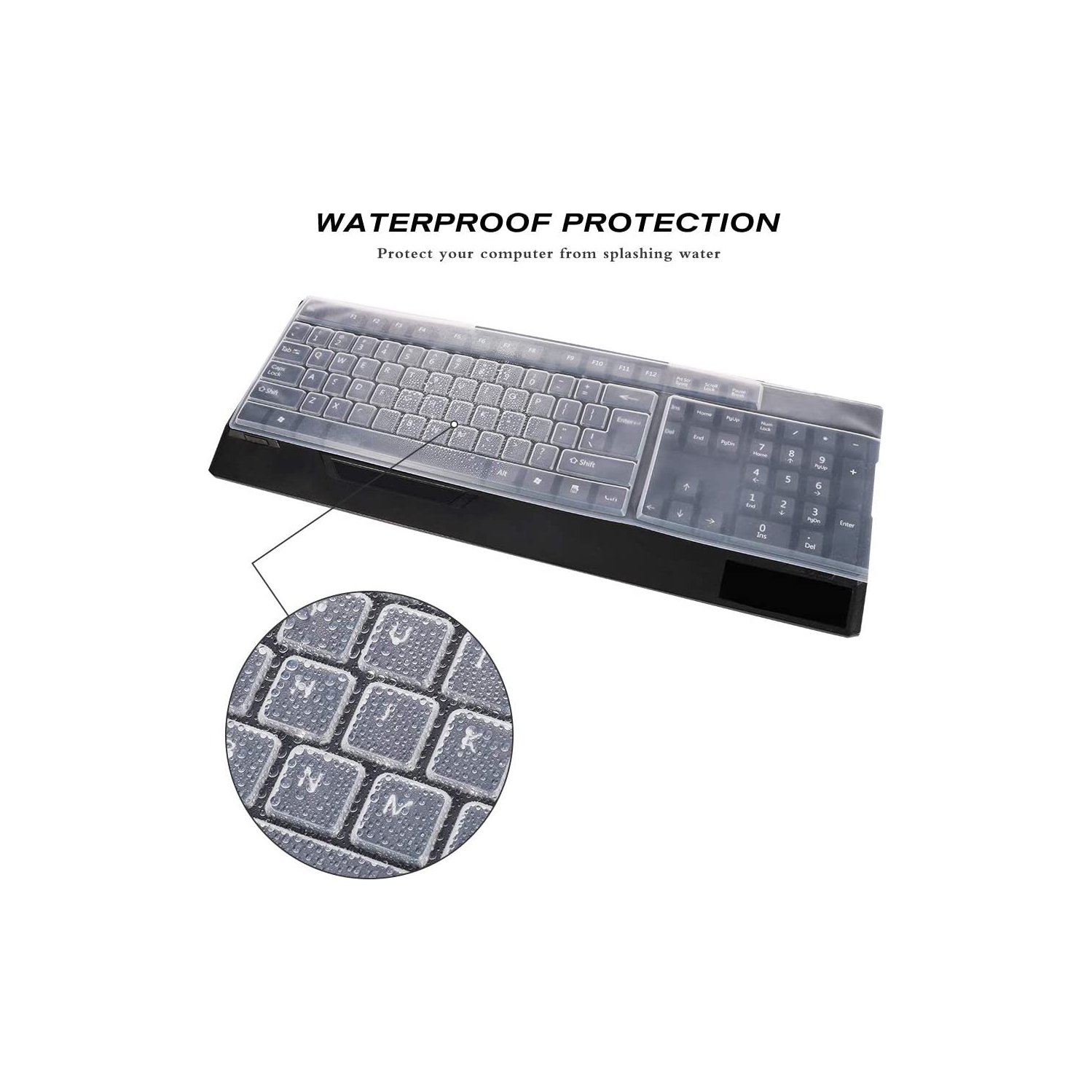 2 protecteurs de clavier protecteurs de clavier protecteurs de clavier en silicone pour ordinateur portatif étanche anti-poussière avec 104/107