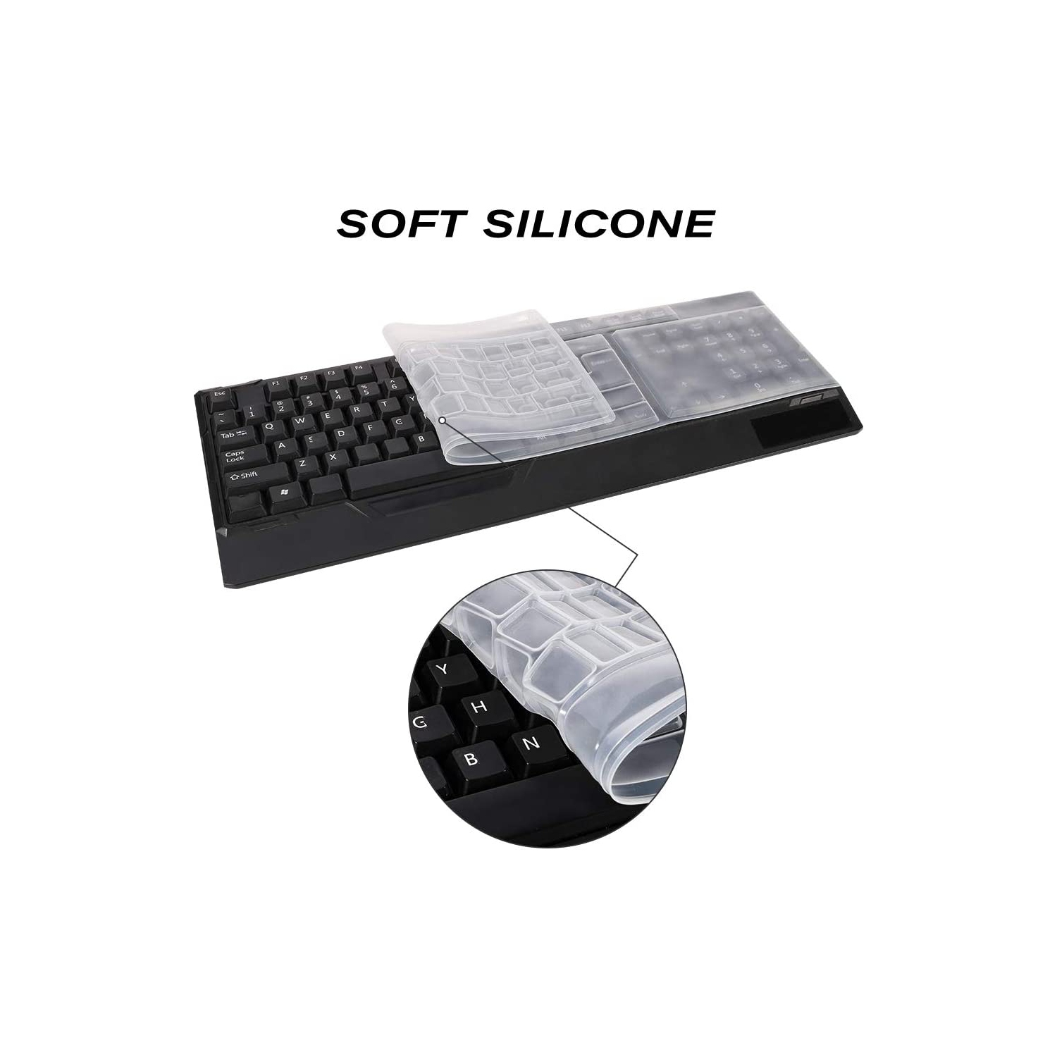 2 protecteurs de clavier protecteurs de clavier protecteurs de clavier en silicone pour ordinateur portatif étanche anti-poussière avec 104/107