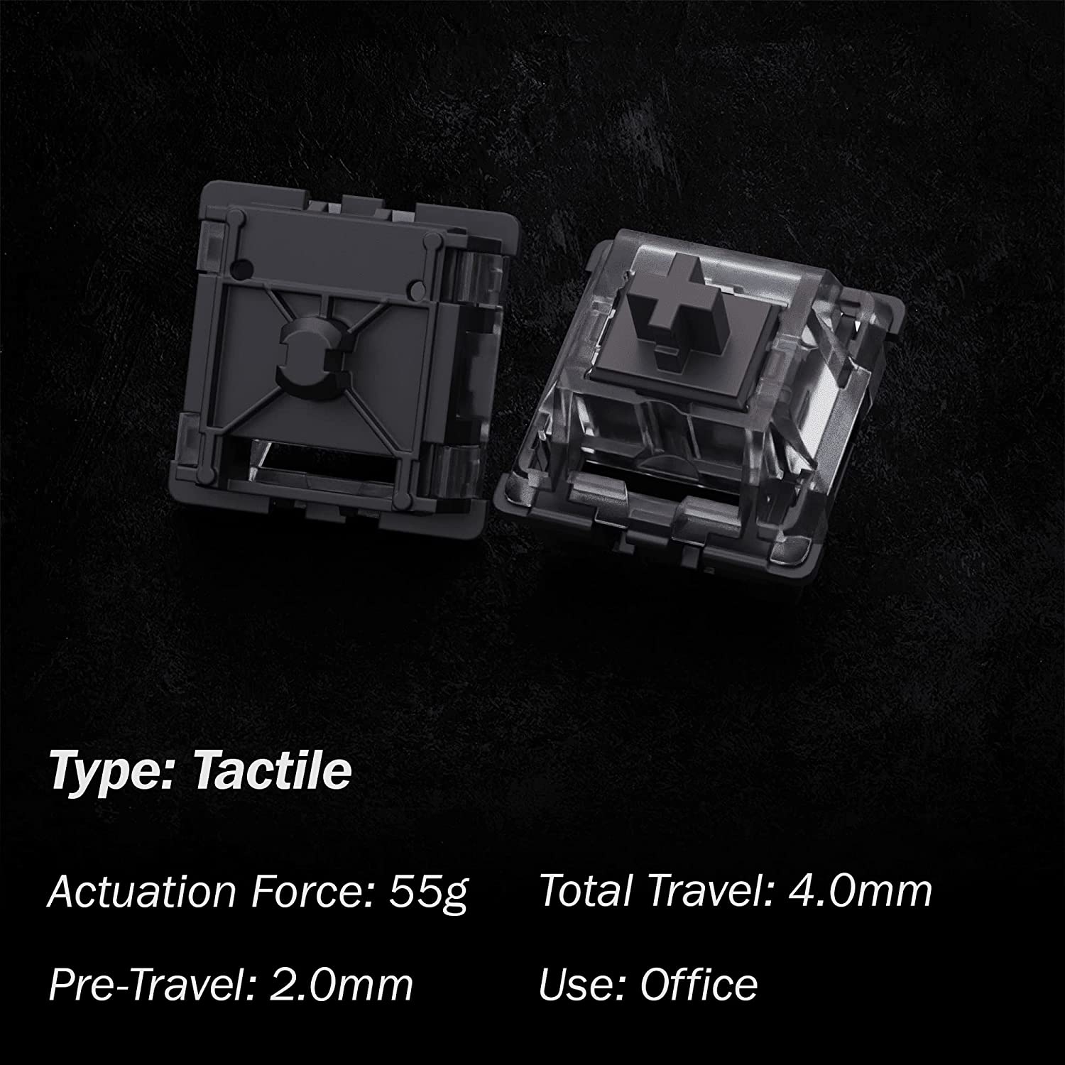 KS-15 Optical Switches for MX Mechanical Gaming Keyboard 55g Force Tactile Clear Top RGB Switches for Backlit Keyboard