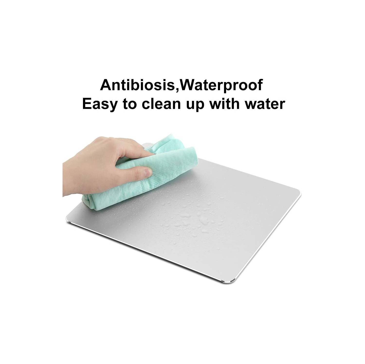 Hard Silver Metal Aluminum Mouse Pad Mat Smooth Magic Ultra Thin Double Side Mouse Mat Waterproof Fast and Accurate Control for Gaming and