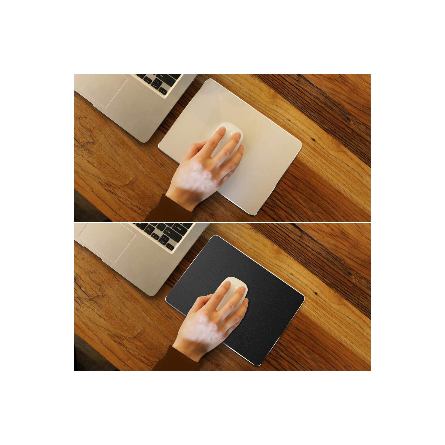 Hard Silver Metal Aluminum Mouse Pad Mat Smooth Magic Ultra Thin Double Side Mouse Mat Waterproof Fast and Accurate Control for Gaming and