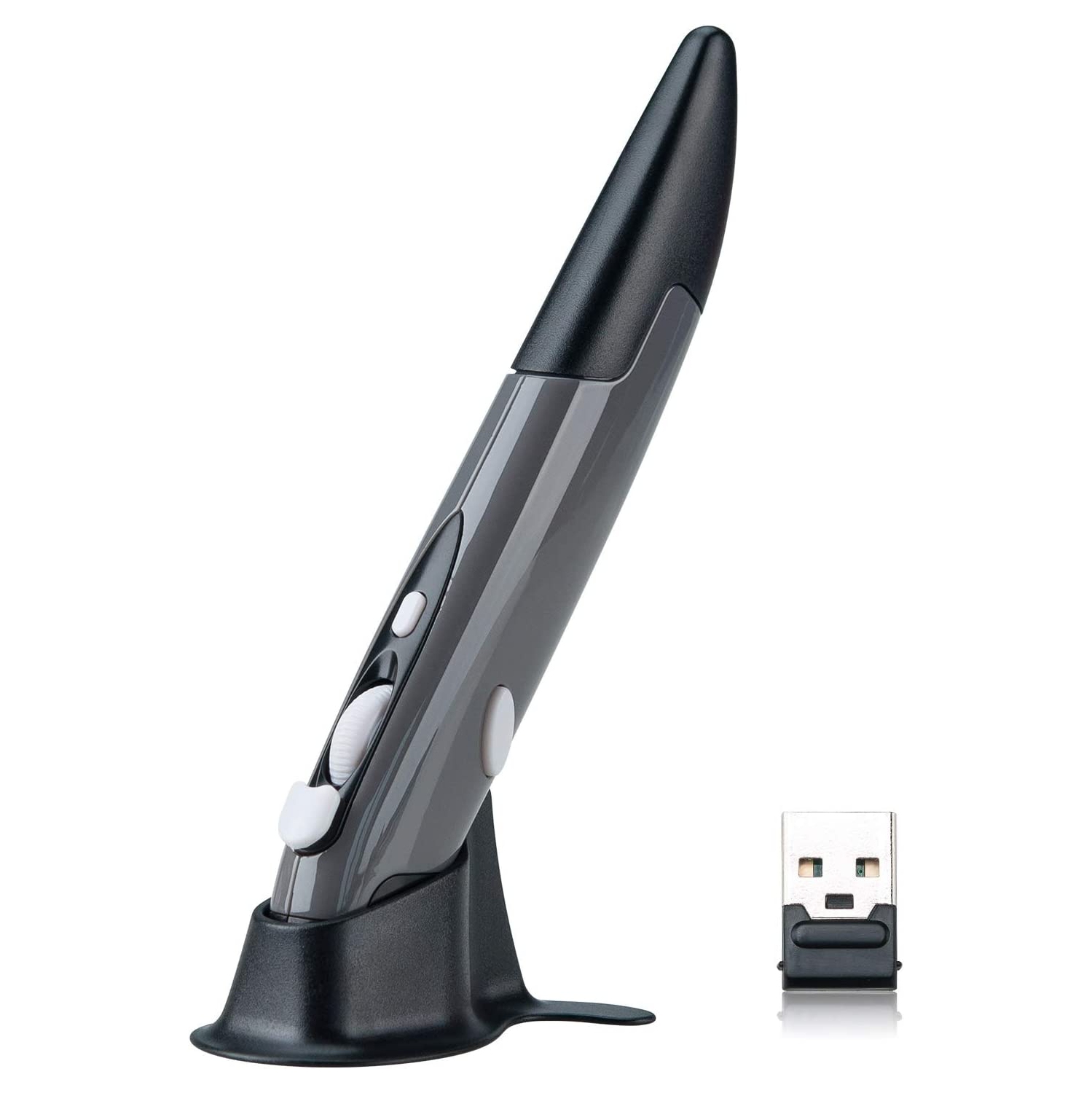 Souris sans fil Pocket Pen/Souris optique portative USB 2,4 GHz Souris/Souris ajustable 1600 ppp Handwriting Mouse avec support pour stylo/pour