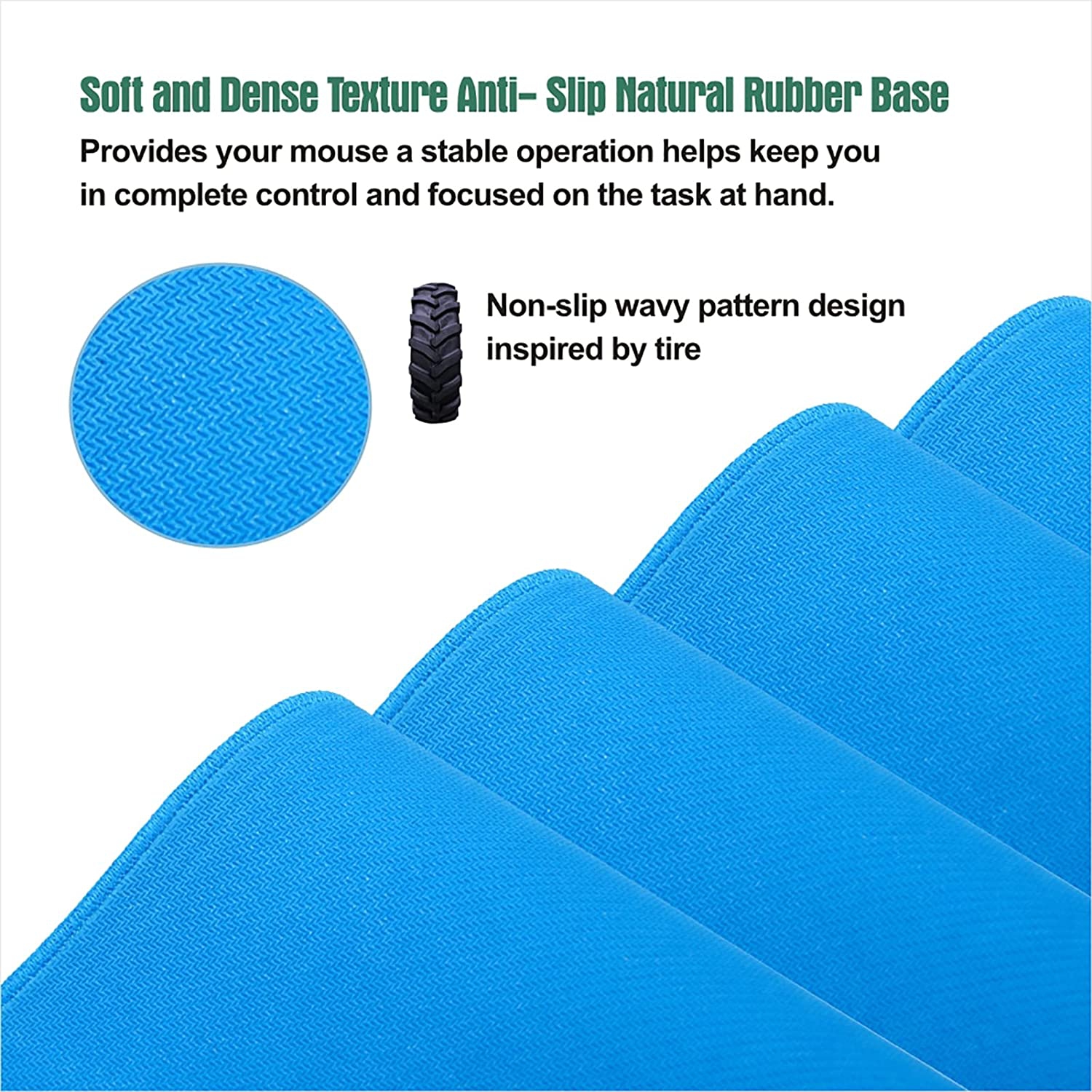 Mouse Pad with Non Slip Blue Rubber Base, Small Computer Mouse Pad Game Mat with Smooth Surface, Anti Fraying Stitched Edge & Washable Mouse Pads for