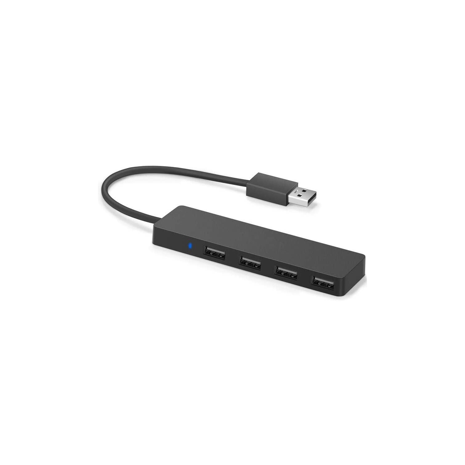 4-Port USB 2.0 Ultra Slim Data Hub Adapter Black