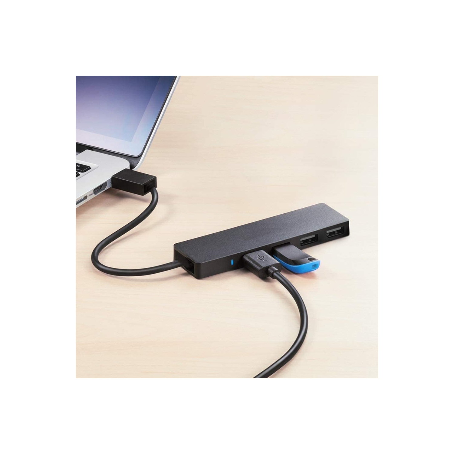 4-Port USB 2.0 Ultra Slim Data Hub Adapter Black