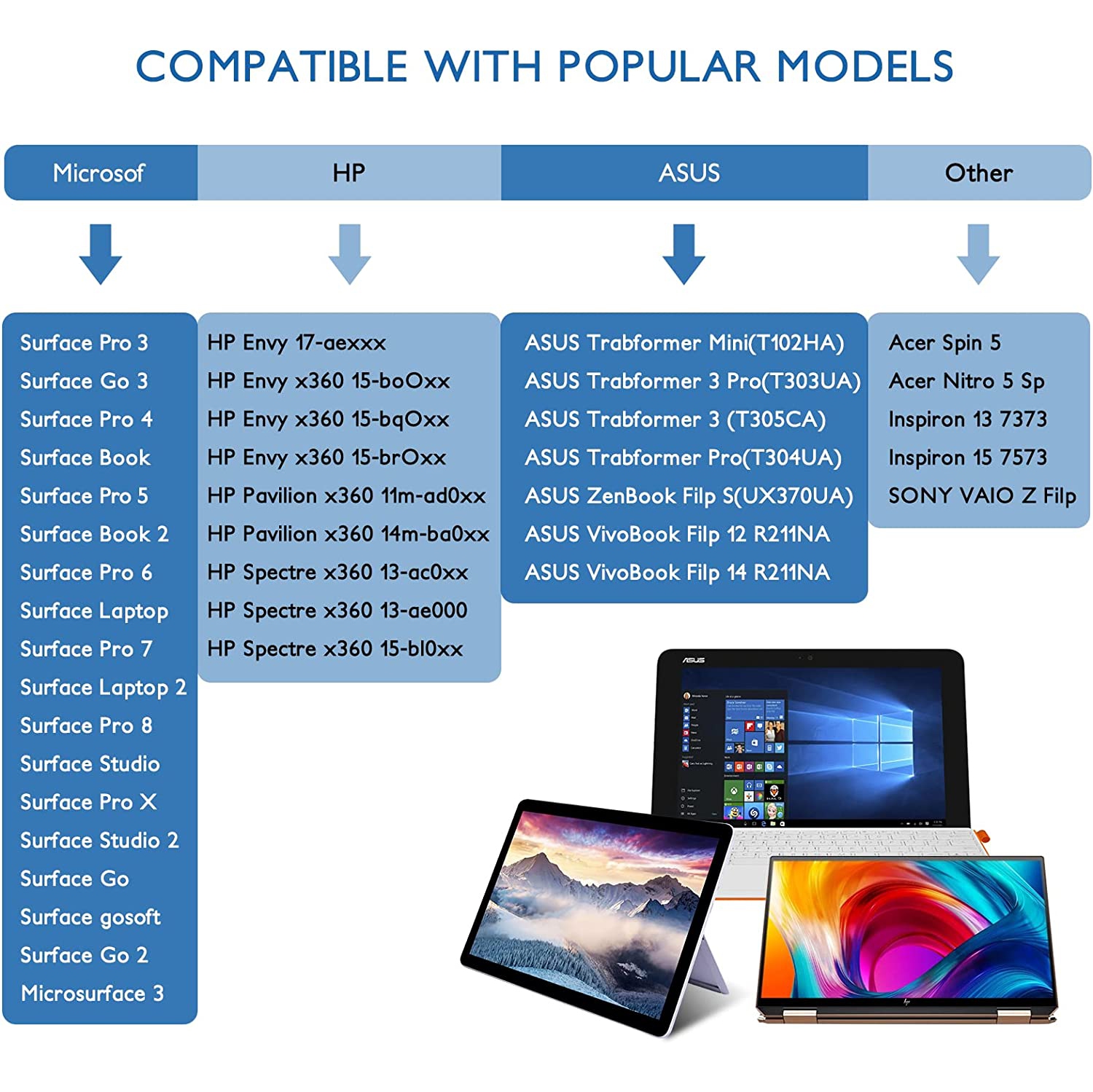 Compatible avec stylet Microsoft, stylet Surface Pen pour Surface Pro X/8/7/6/5/4/3/Surface 3/GO 3/GO 2/GO/BOOK/portable 1/2/Studio, adsorption