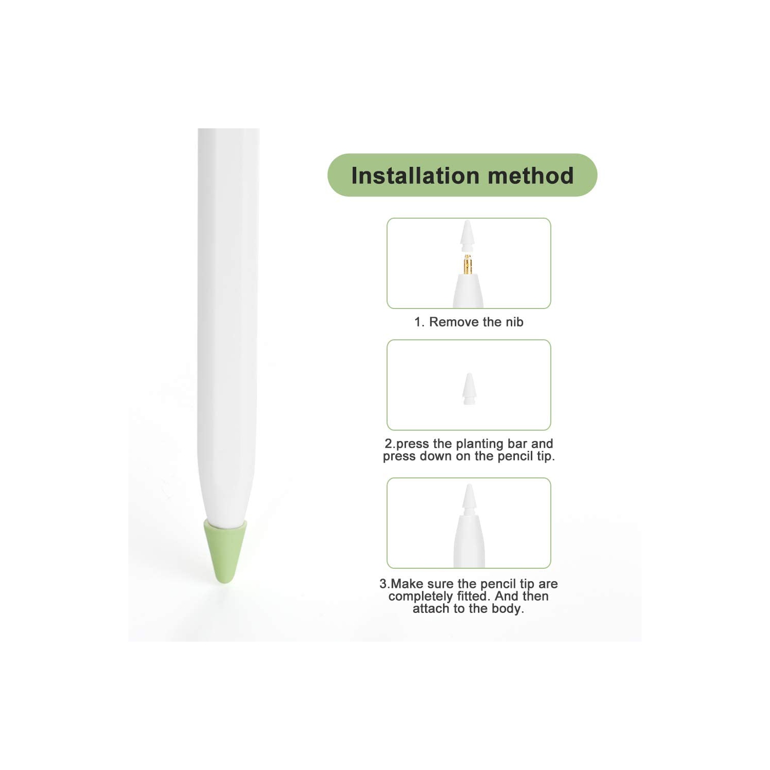 Compatible with Apple Pencil Tips Replacement for 2nd Gen, Silicone Nibs Cover Writing Protection for iPad Pencil …