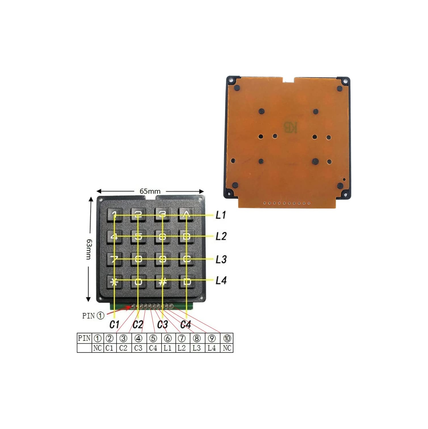 4x4 Matrix Membrane Keypad 16 Key Keyboard Module Array Switch for Arduino UNO R3