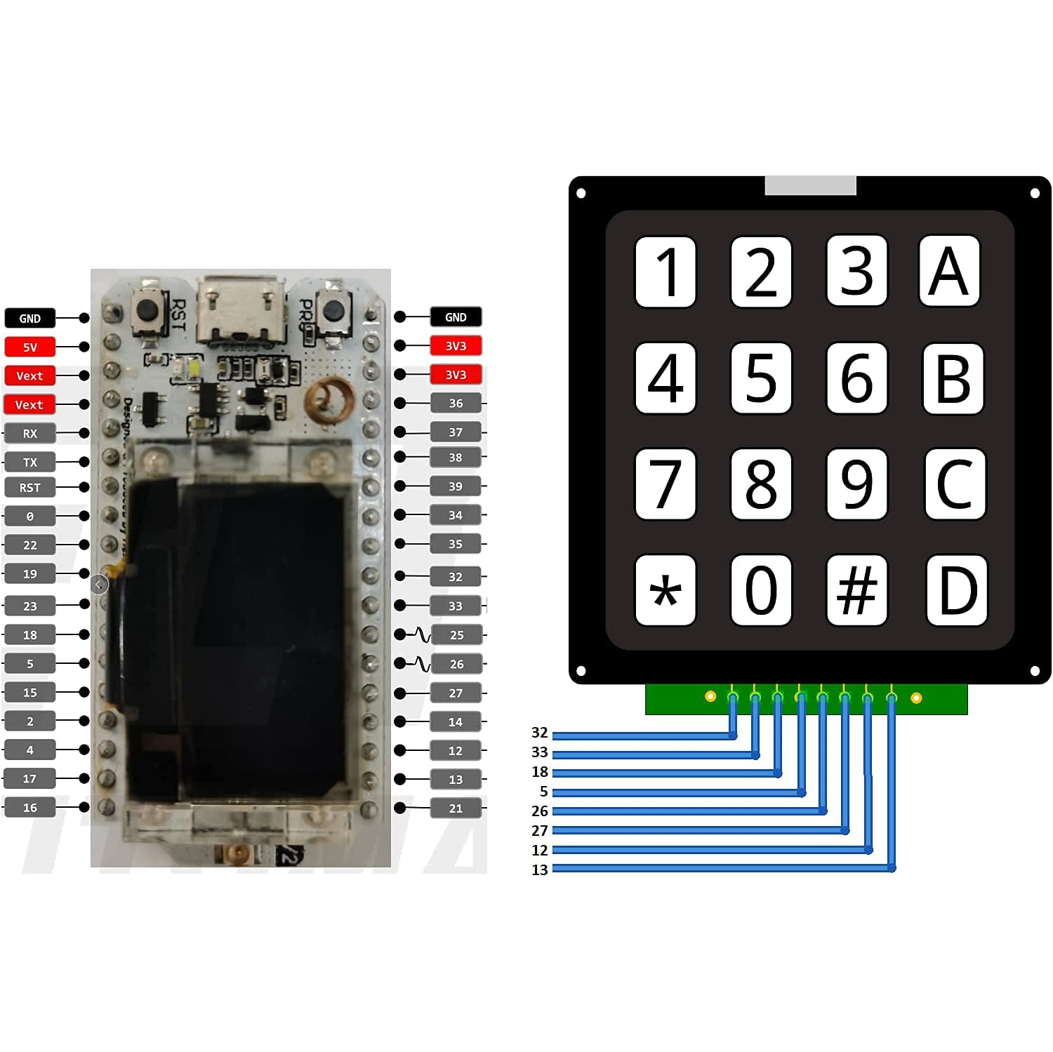 4x4 Matrix Membrane Keypad 16 Key Keyboard Module Array Switch for Arduino UNO R3