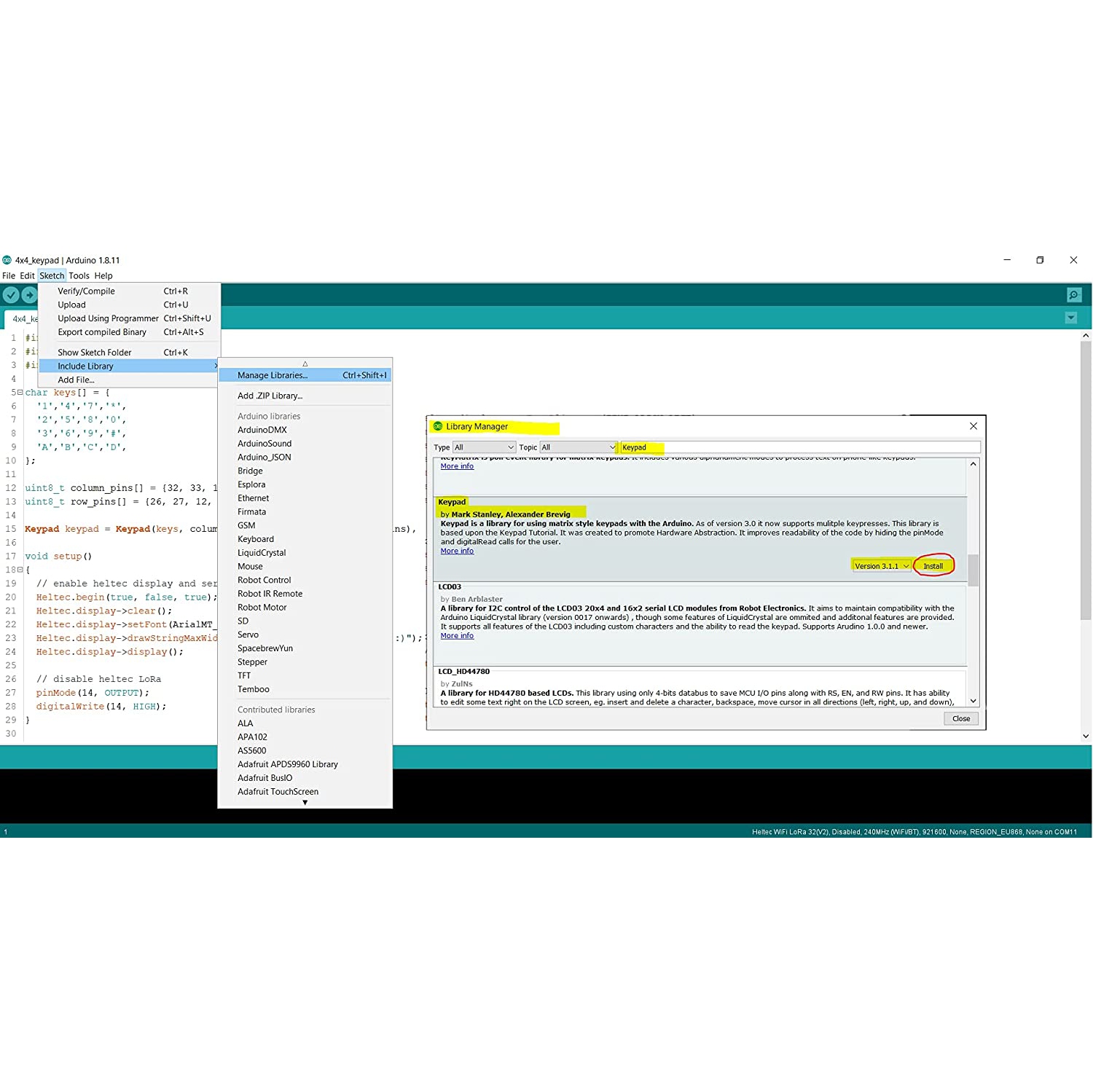 4x4 Matrix Membrane Keypad 16 Key Keyboard Module Array Switch for Arduino UNO R3