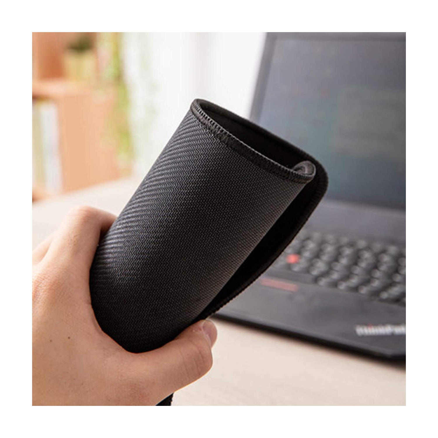 Mouse Pad 4 Pack with Stitched Edge, Non-Slip Rubber Base, Premium-Textured and Waterproof Mousepad for Computers, Laptop, Office & Home,