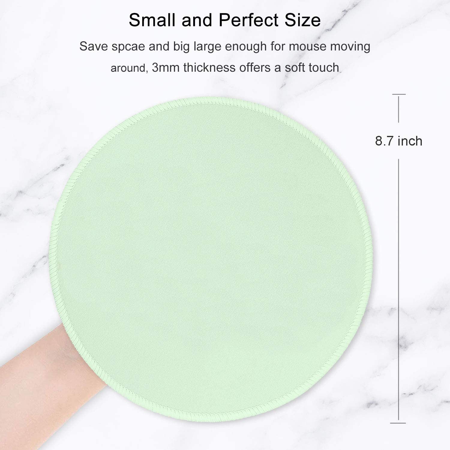 Mouse Pad, Premium-Textured Small Round Mousepad 8.7 x 8.7 Inch Pink, Stitched Edges Anti-Slip Waterproof Rubber Mouse Mat, Pretty Cute Mouse Pad for