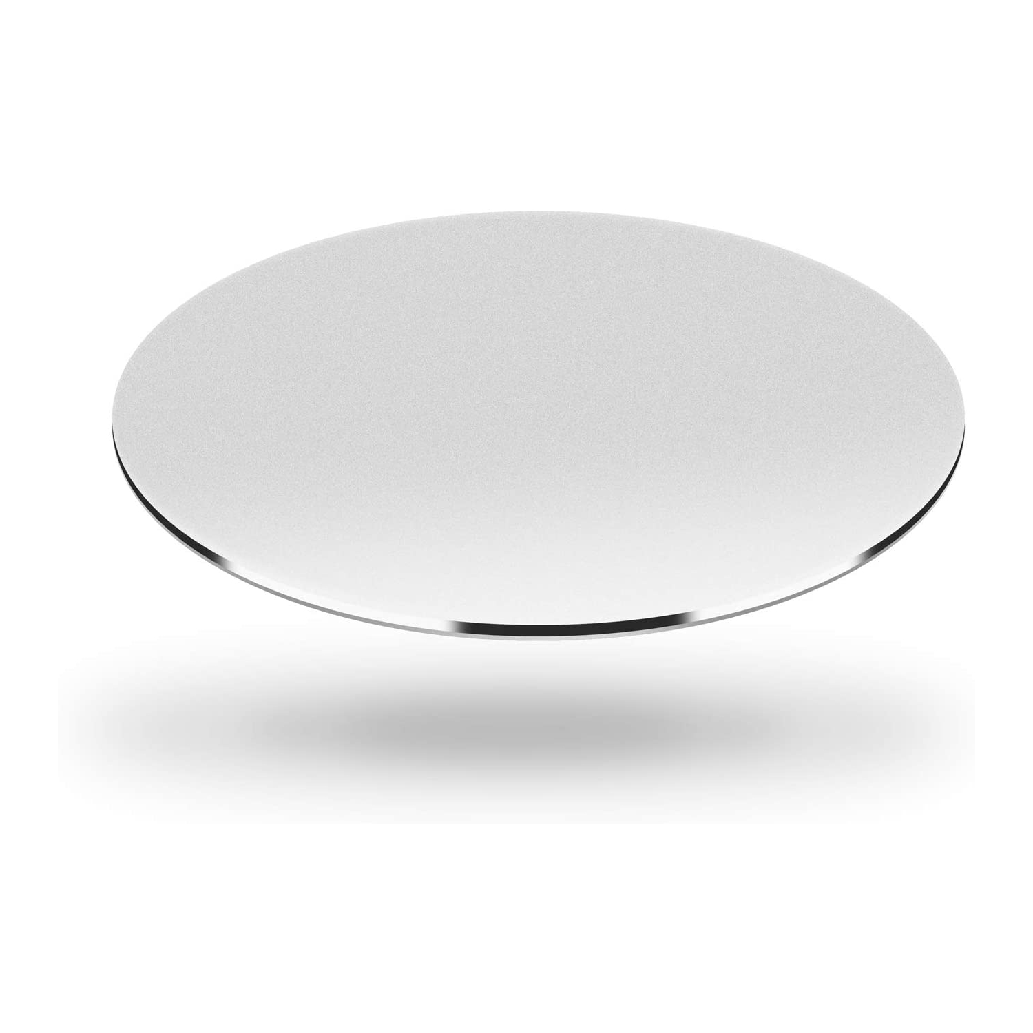 Tapis de souris en aluminium et en métal DSKWS, Surface de travail mince, surface en cuir, double côté précision, argenté et noir, pour un contrôle