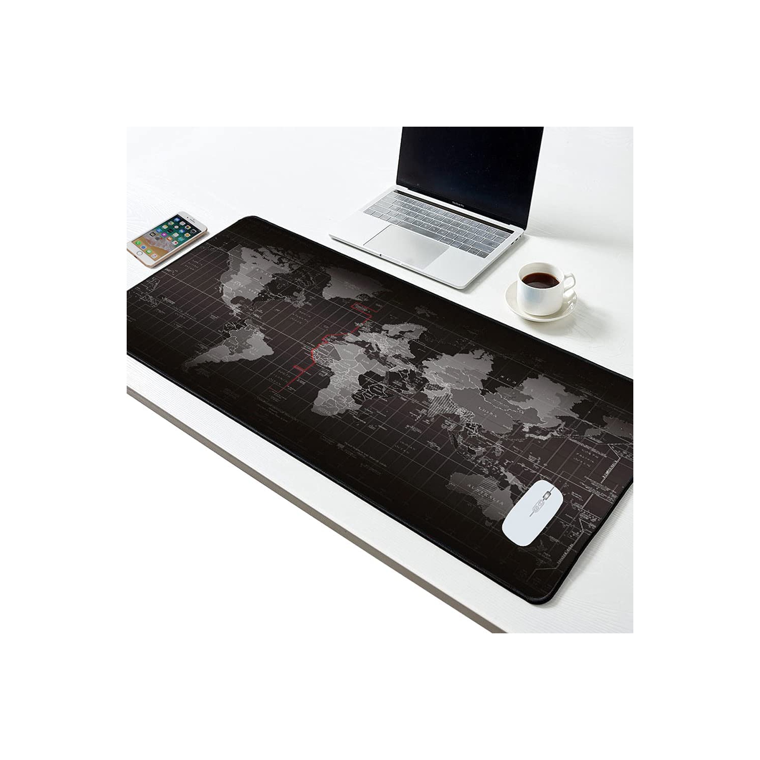 Grand tapis de souris de jeu élargi avec sous-tapis de bureau Stitched Edge pour ordinateur portable de bureau PC Gamer Office et tapis de souris en