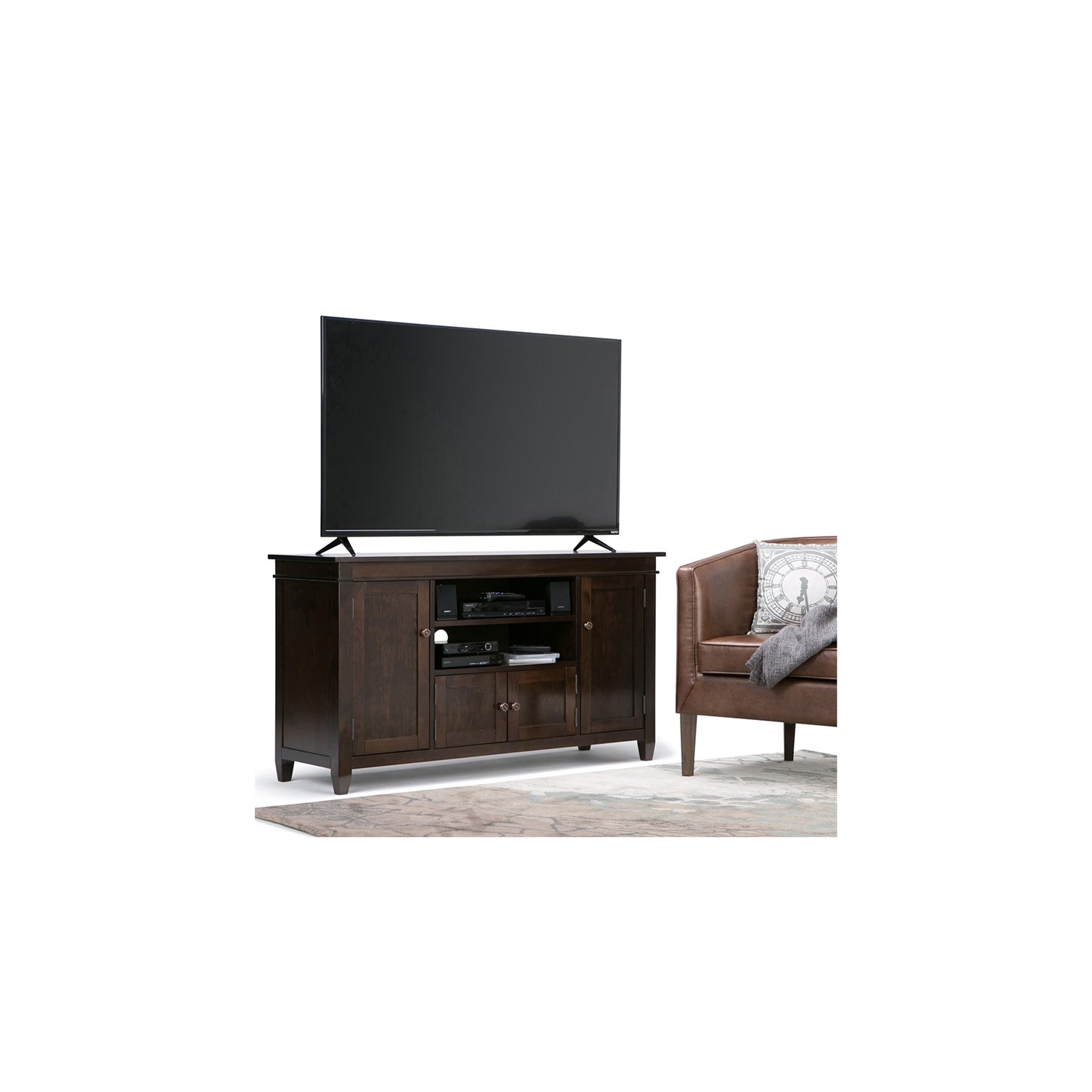Atlin Designs 54" TV Stand in Tobacco Brown