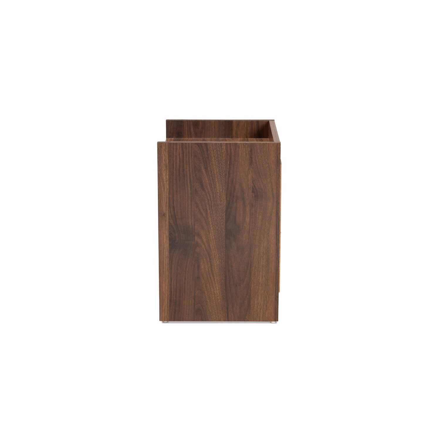 Bowery Hill Contemporary Walnut Brown Finished Wood 2-Drawer Nightstand