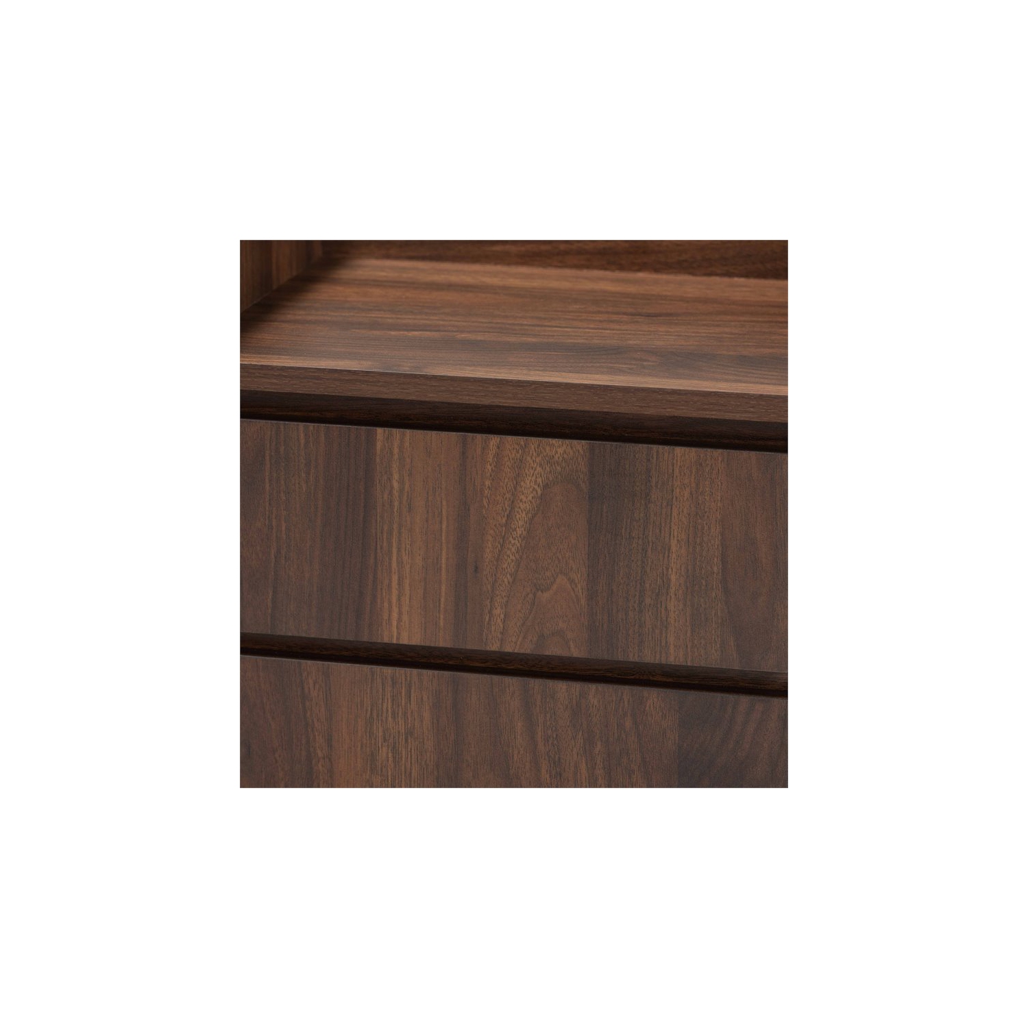 Bowery Hill Contemporary Walnut Brown Finished Wood 2-Drawer Nightstand