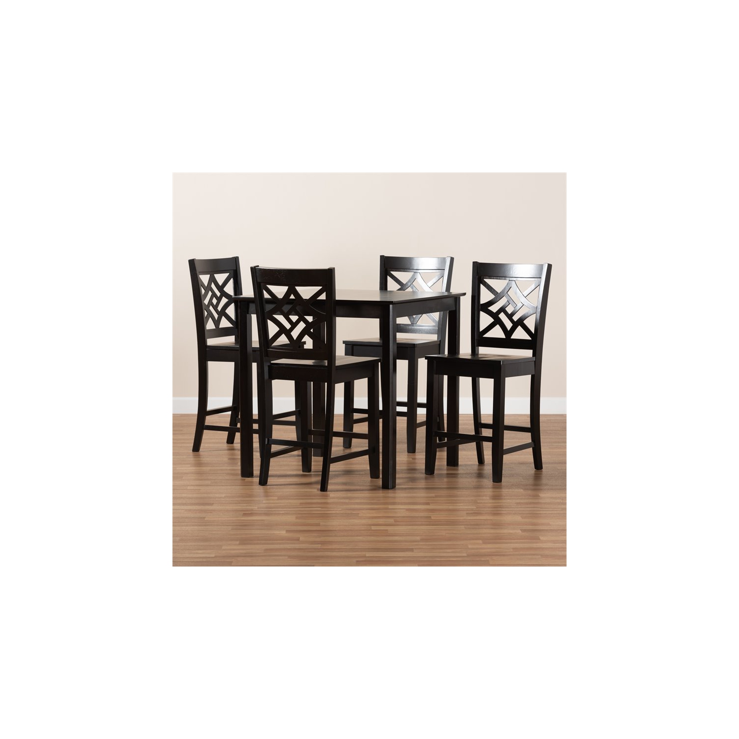 Bowery Hill Transitional Dark Brown Finished Wood 5-Piece Pub Set