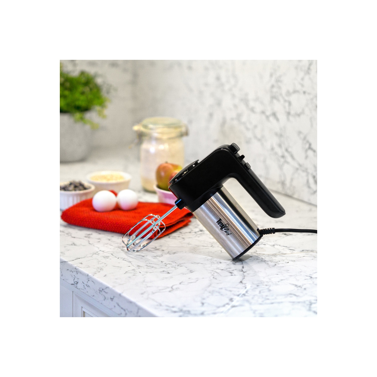 Batteur à main Total chef à 6 vitesses, noir et argenté