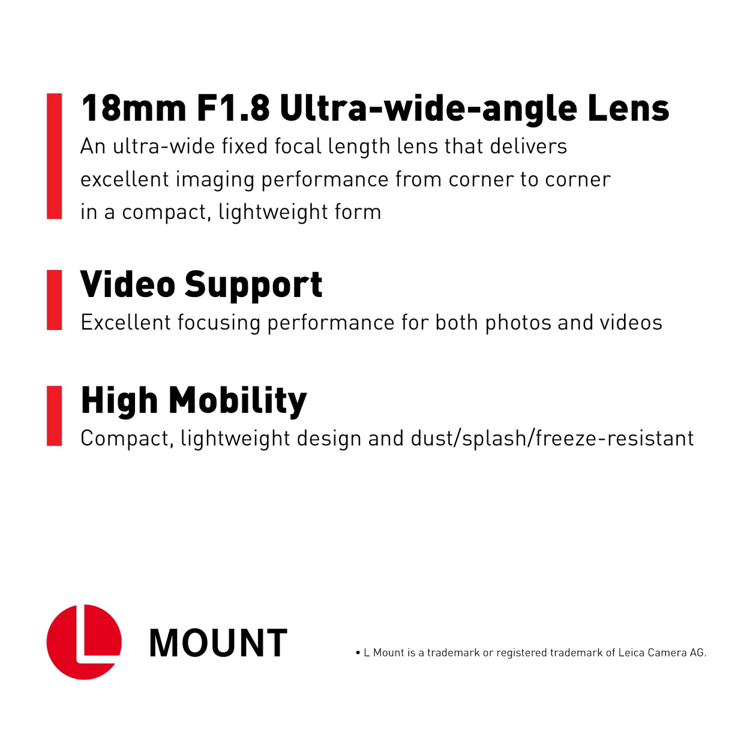 Panasonic Lumix S 18mm f/1.8 Lens