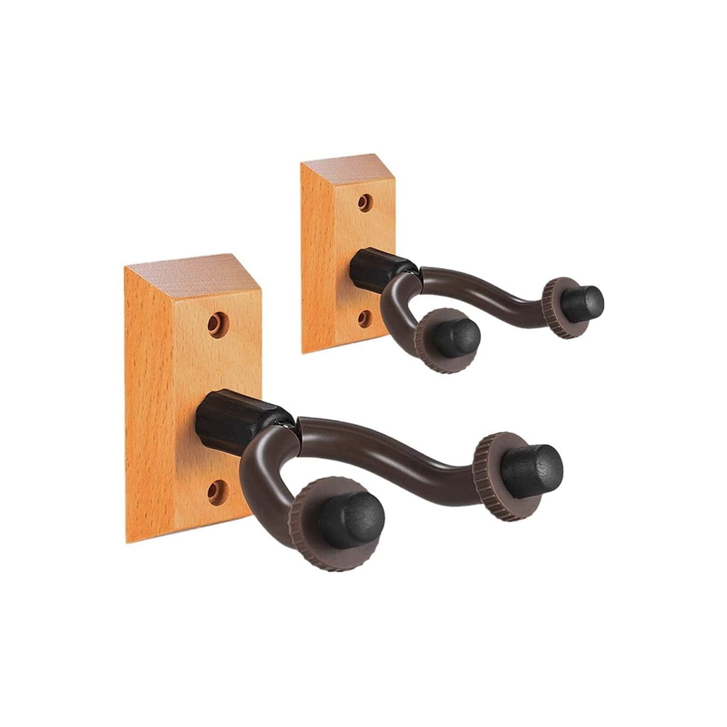Ensemble de 2 supports muraux pour guitare Kunova, support mural en bois pour guitare, crochet en bois naturel pour guitare basse électrique,