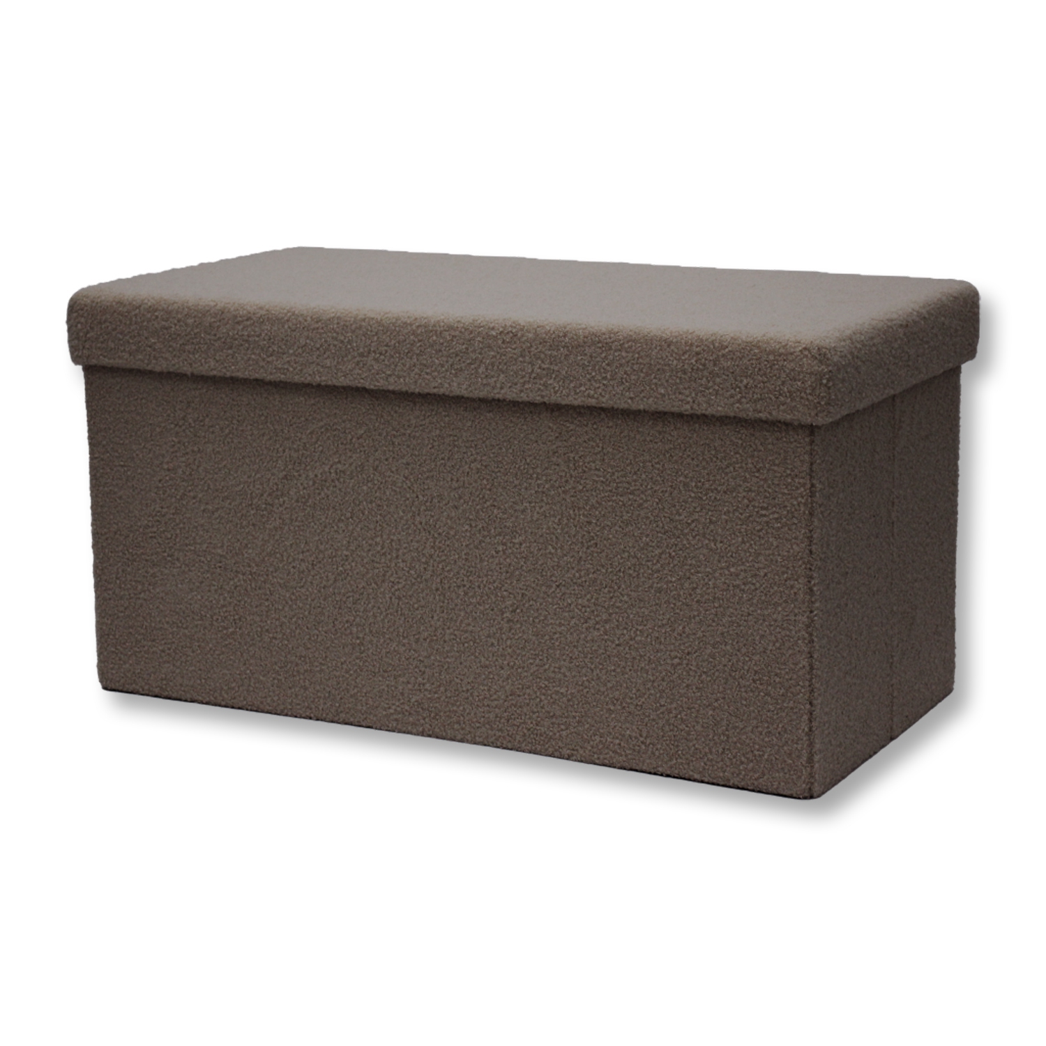 ITY International - Large Plush Fabric Foldable Ottoman/Footrest with Storage, 30" x 15" x 15", Camel