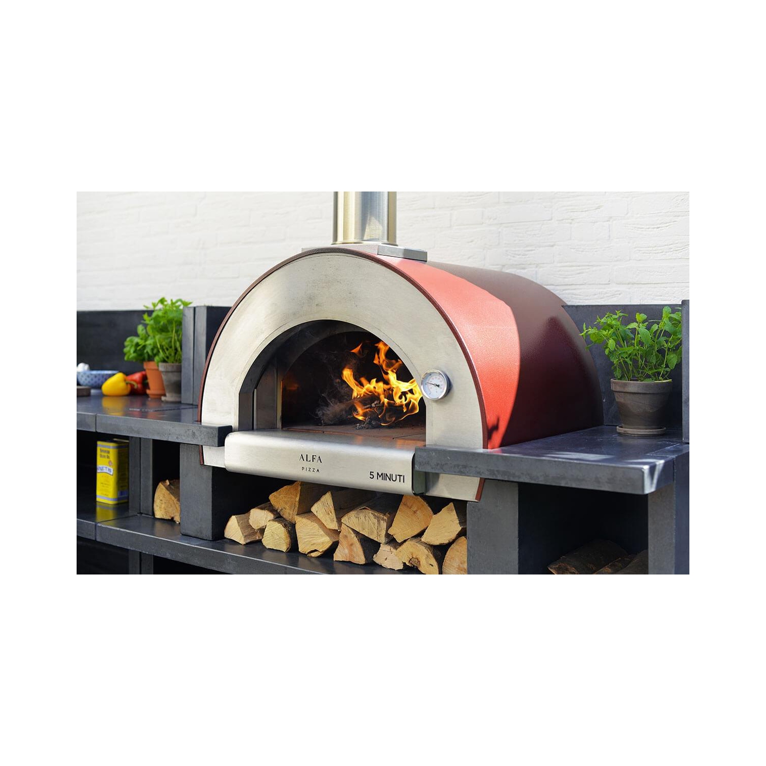 Alfa 5 MINUTI Countertop Wood Burning Pizza Oven - FX5MIN-LROA-T