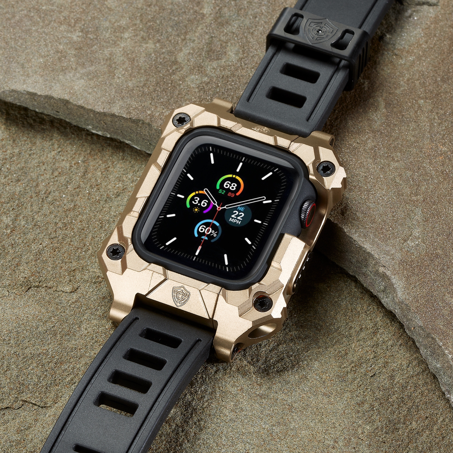 Rowe Tactical - Rowe Shield Apple Watch Case for Series 7/8, Size 45mm with ISOFrane Band - CNC Machined 6061 Aluminum, PVD Flat Dark Earth