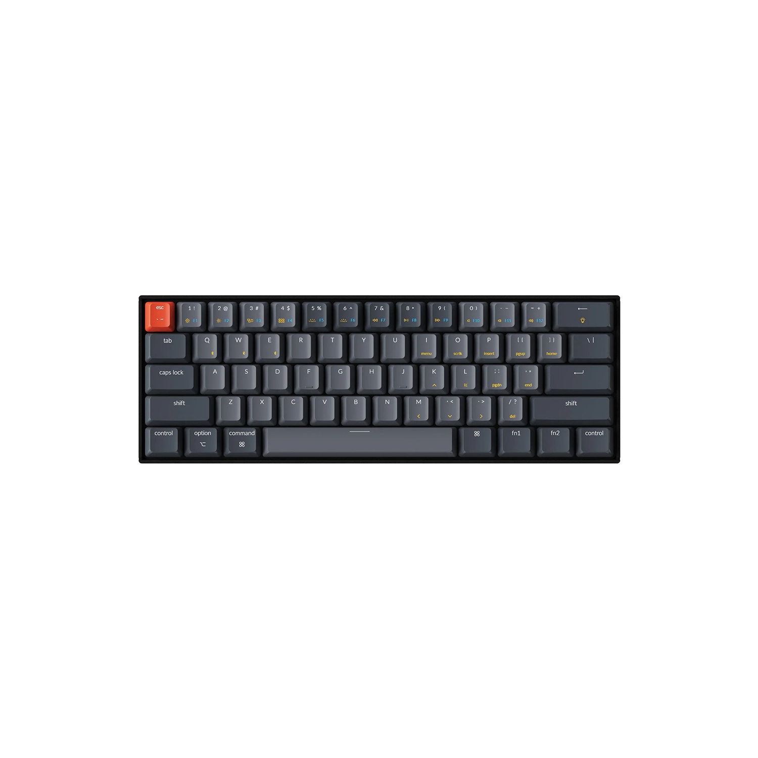 Keychron K12 Hotswap Wireless Mechanical Keyboard - Black - White LED - Optical Blue - 60% (Mini) - Windows Mac OS Android (K12-D2)