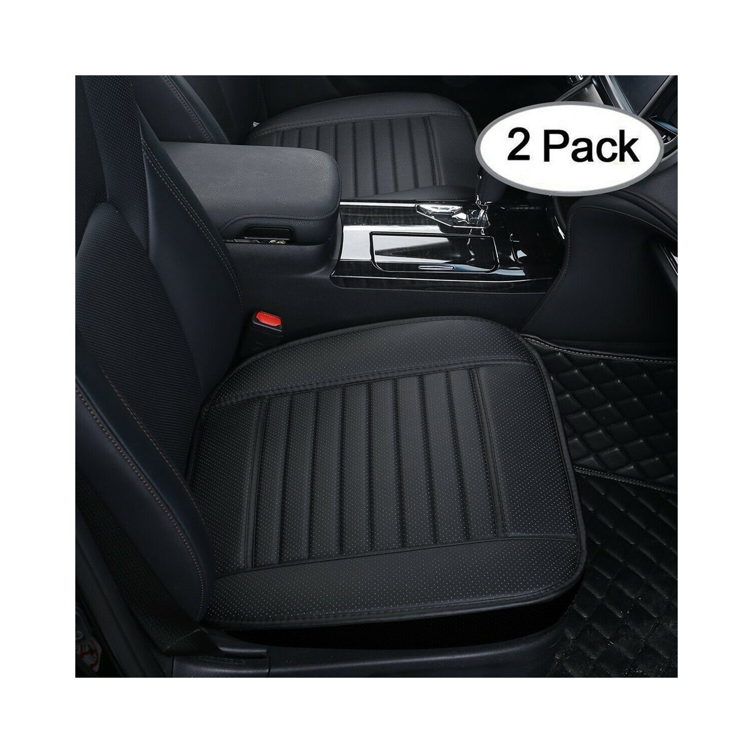 Housse de siège avant rembourrée et perméable à l'air en cuir de luxe noir pour toutes les voitures