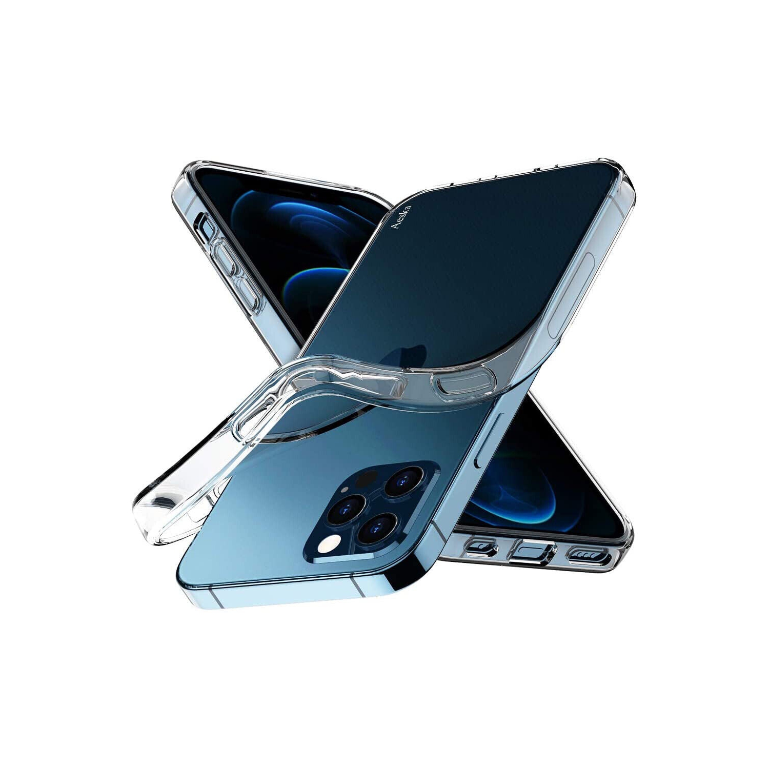 CA iPhone 12 Series Crystal Clear TPU Case+3X Tempered Glass+3X Camera Lens Film