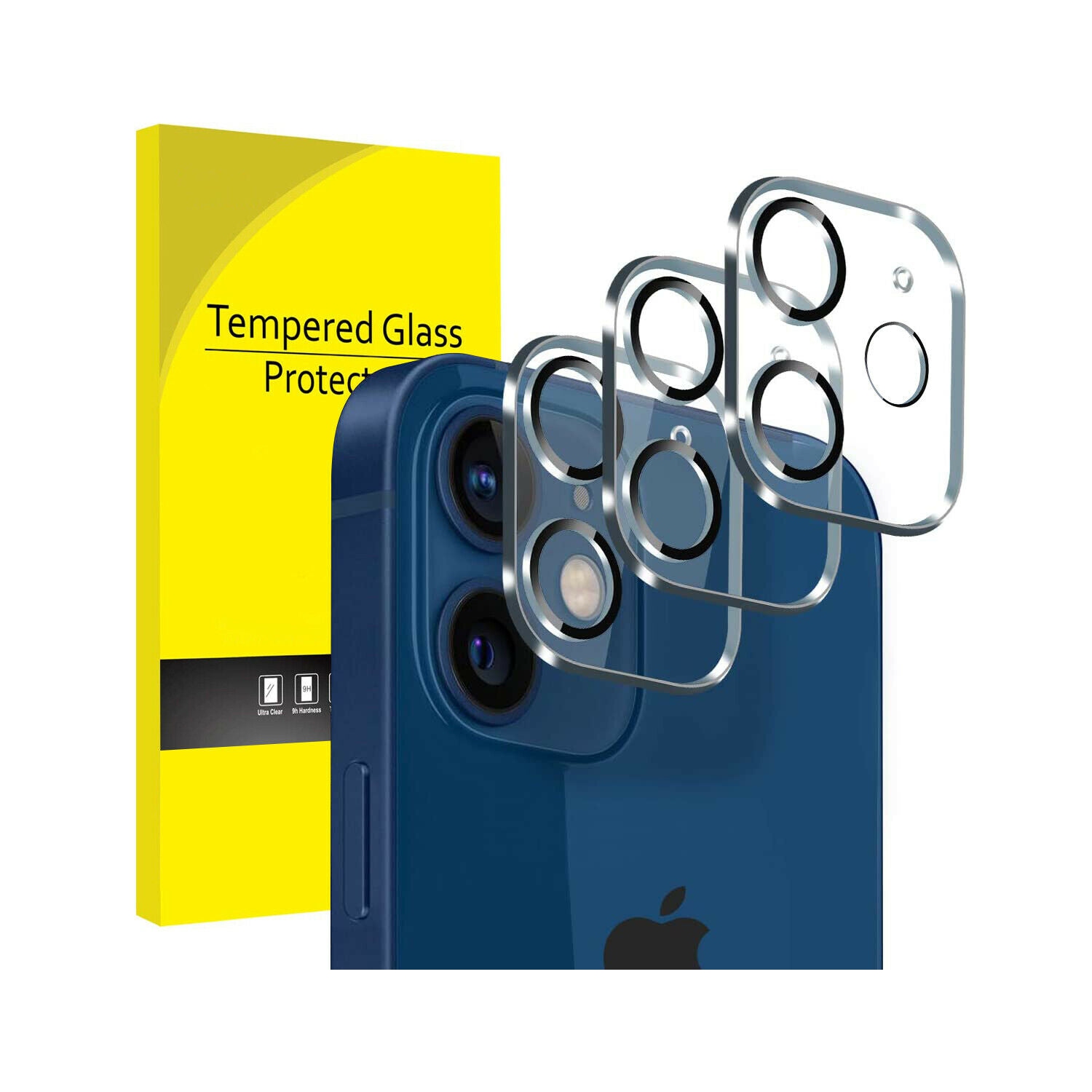 CA iPhone 12 Series Crystal Clear TPU Case+3X Tempered Glass+3X Camera Lens Film