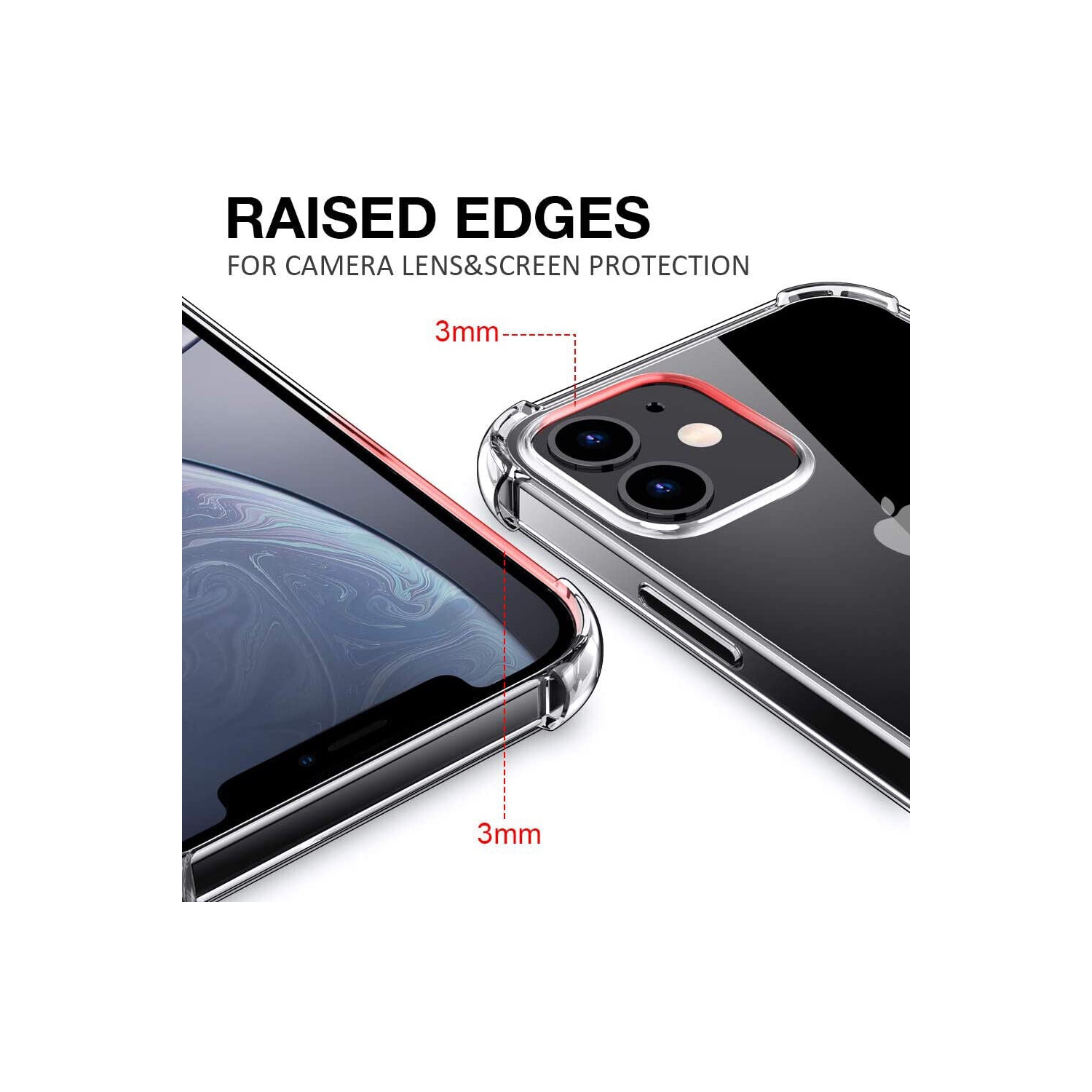 CA iPhone 12 Series Crystal Clear TPU Case+3X Tempered Glass+3X Camera Lens Film