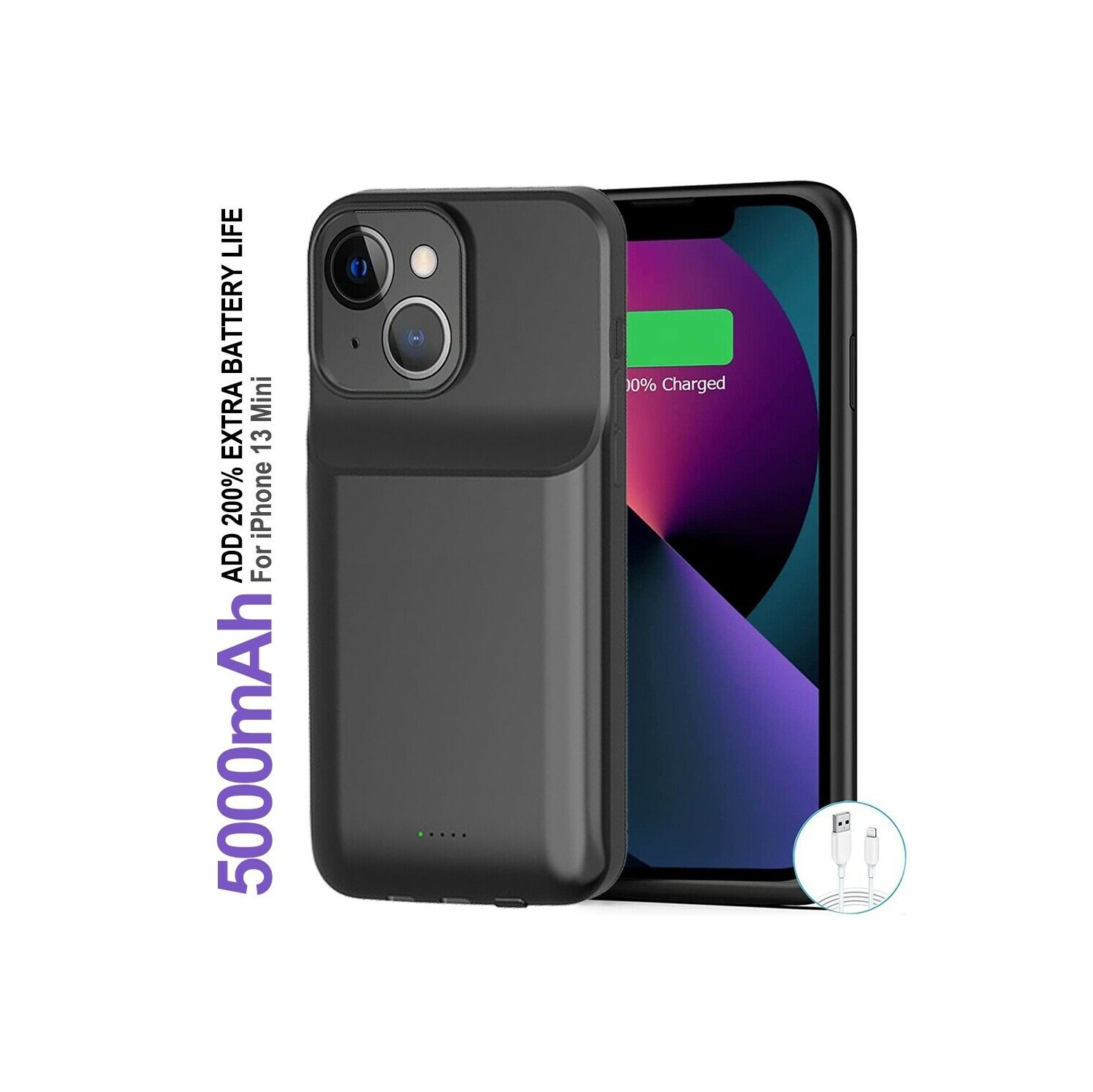 Coque iPhone 13 Pro - 15W batterie externe wireless power cover fast  charging 8000mAh - Noir - Acheter sur PhoneLook