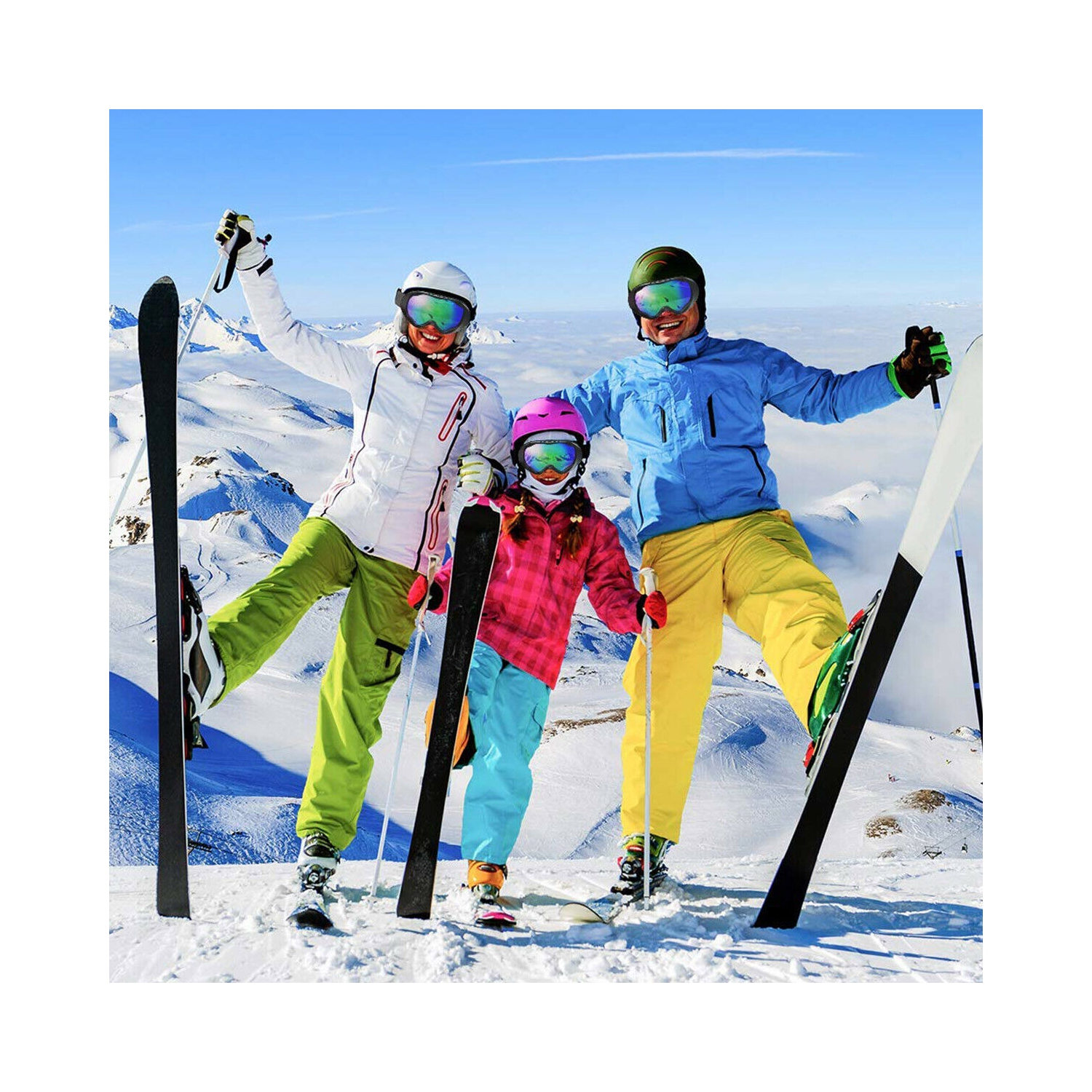 Professional OTG Ski / Snowboard Goggles [Anti-Fog,Anti-Glare,UV400 Protection]