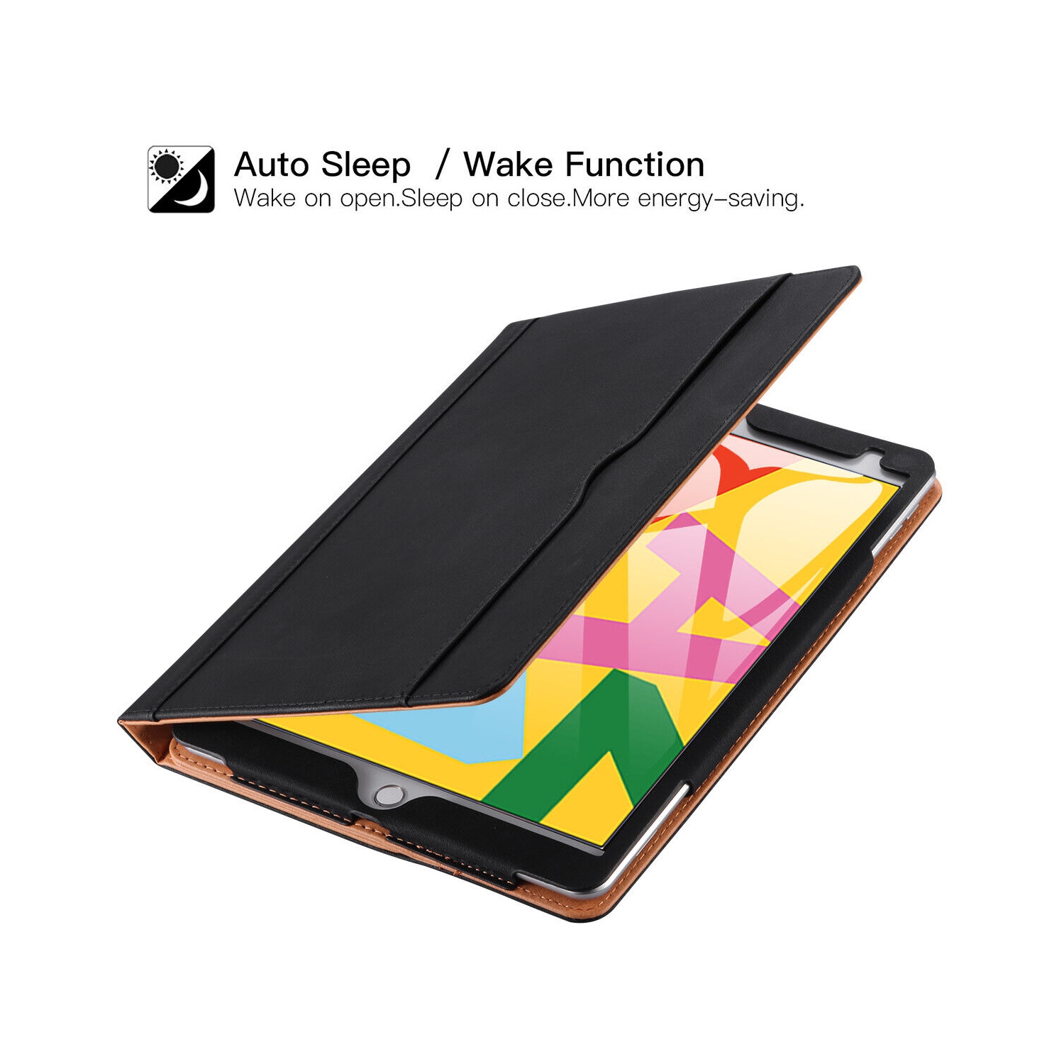 Pour iPad 9e génération 2021, étui-portefeuille magnétique intelligent en cuir avec porte-crayon