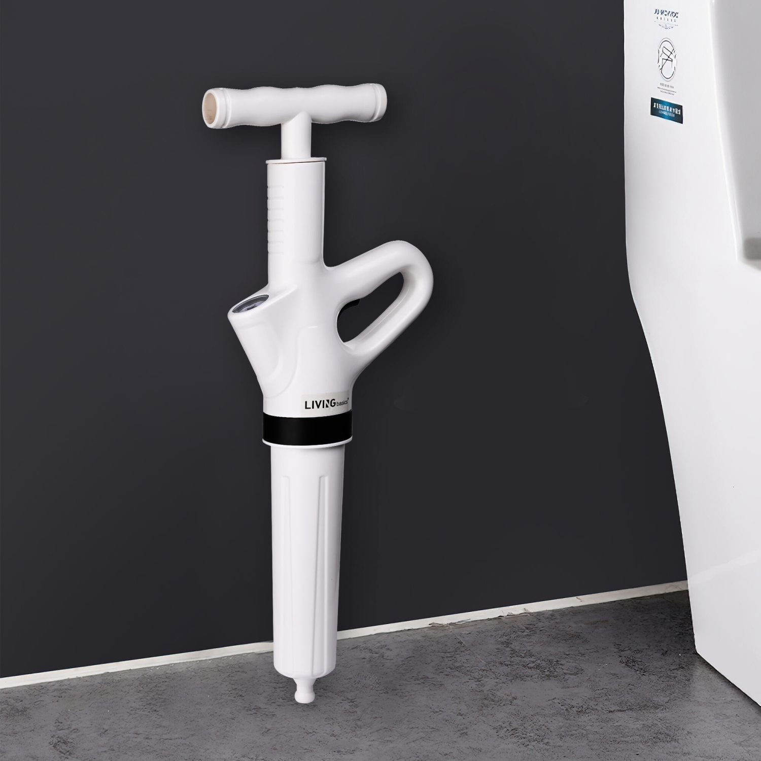 Double Handle Design High Pressure Air Pump Plunger with four heads For Bathroom, Toilet, Floor Drain, Sink, Clogged Pipe - LVINGbasics