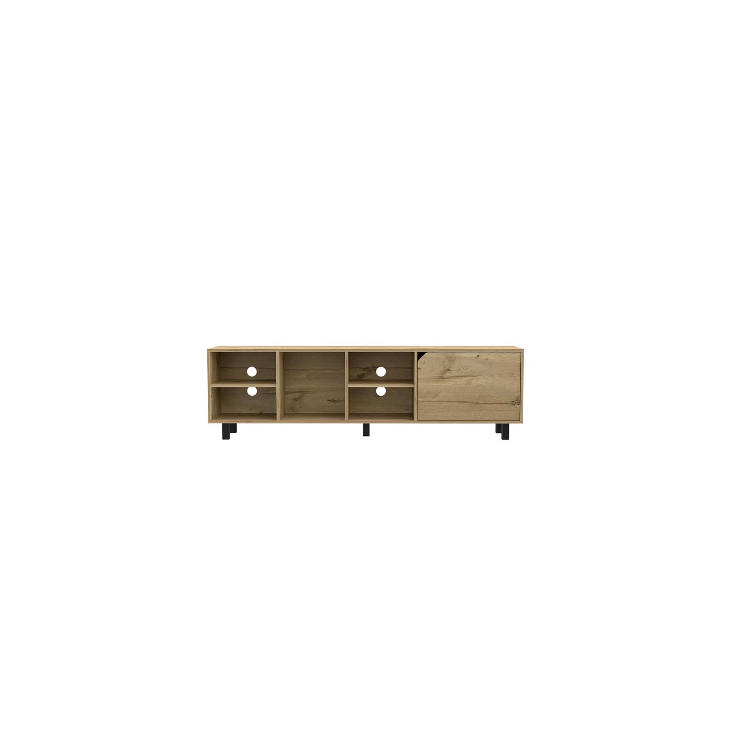 Atlin Designs Engineered Wood TV Stand For Living Room in Light Oak