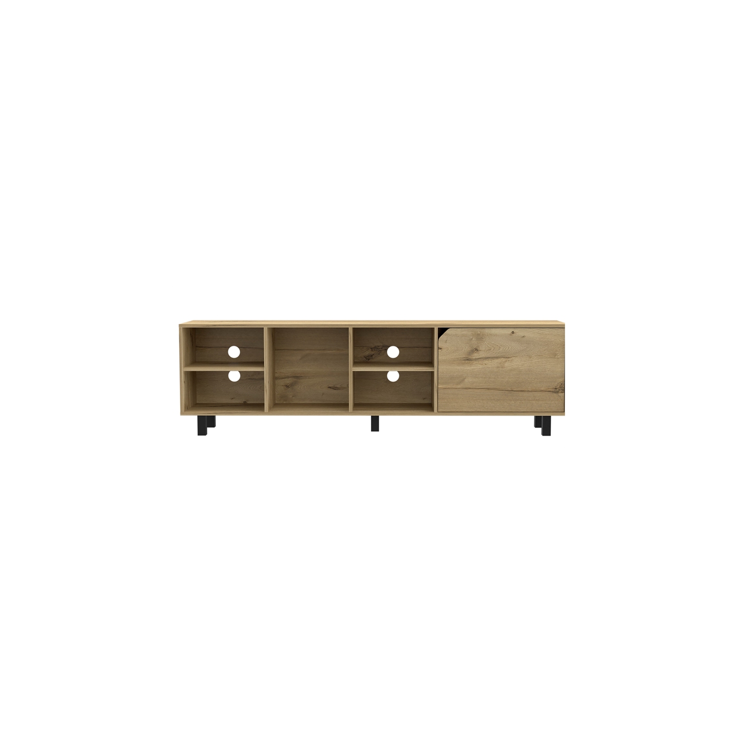 Atlin Designs Engineered Wood TV Stand For Living Room in Light Oak