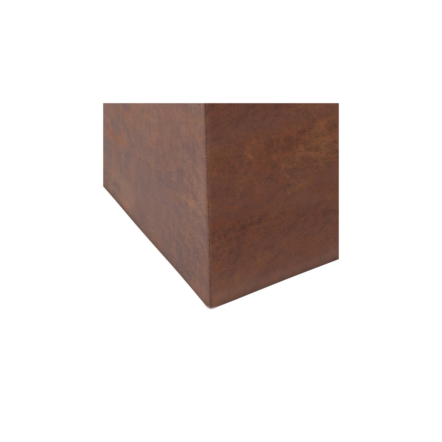 Pouf de rangement en similicuir Rockwood de Simpli Home - Brun alezan vieilli