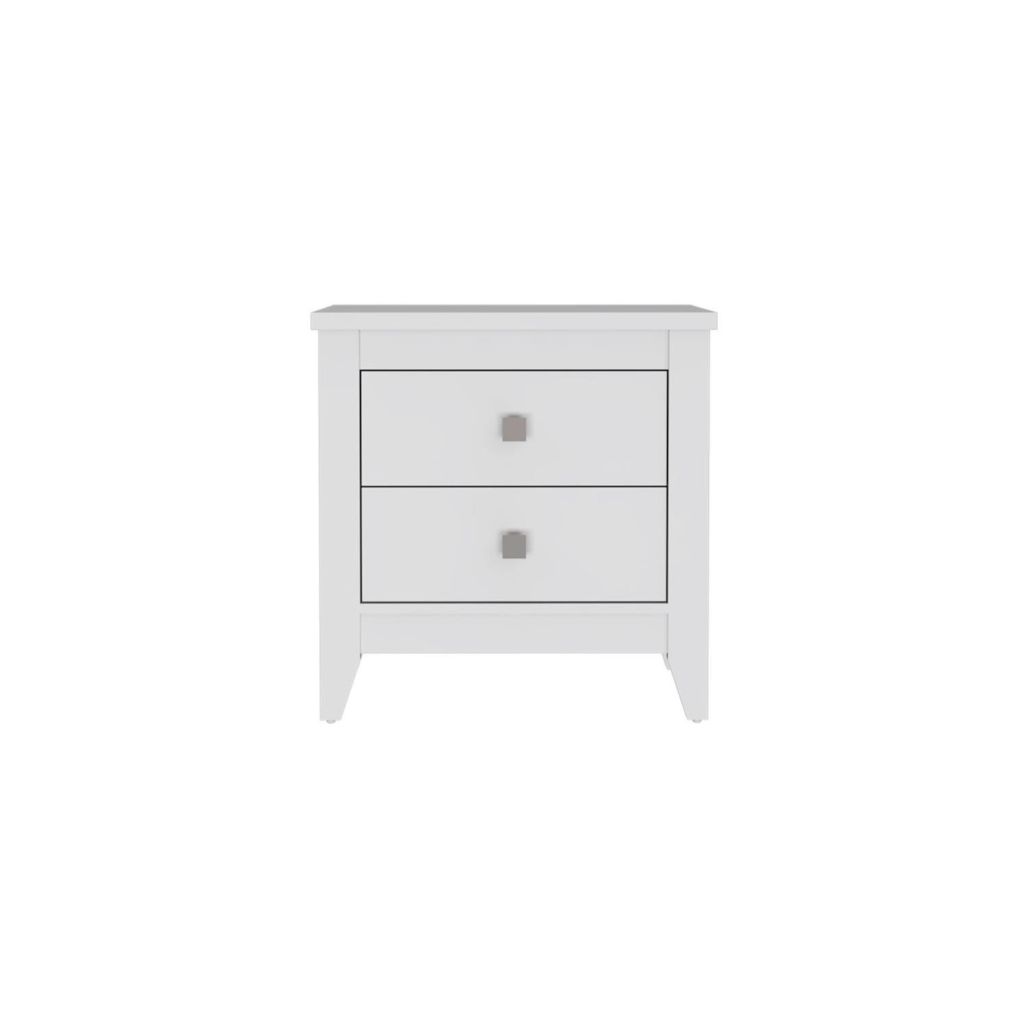 Atlin Designs Engineered Wood Nightstand For Bedroom in White Finish