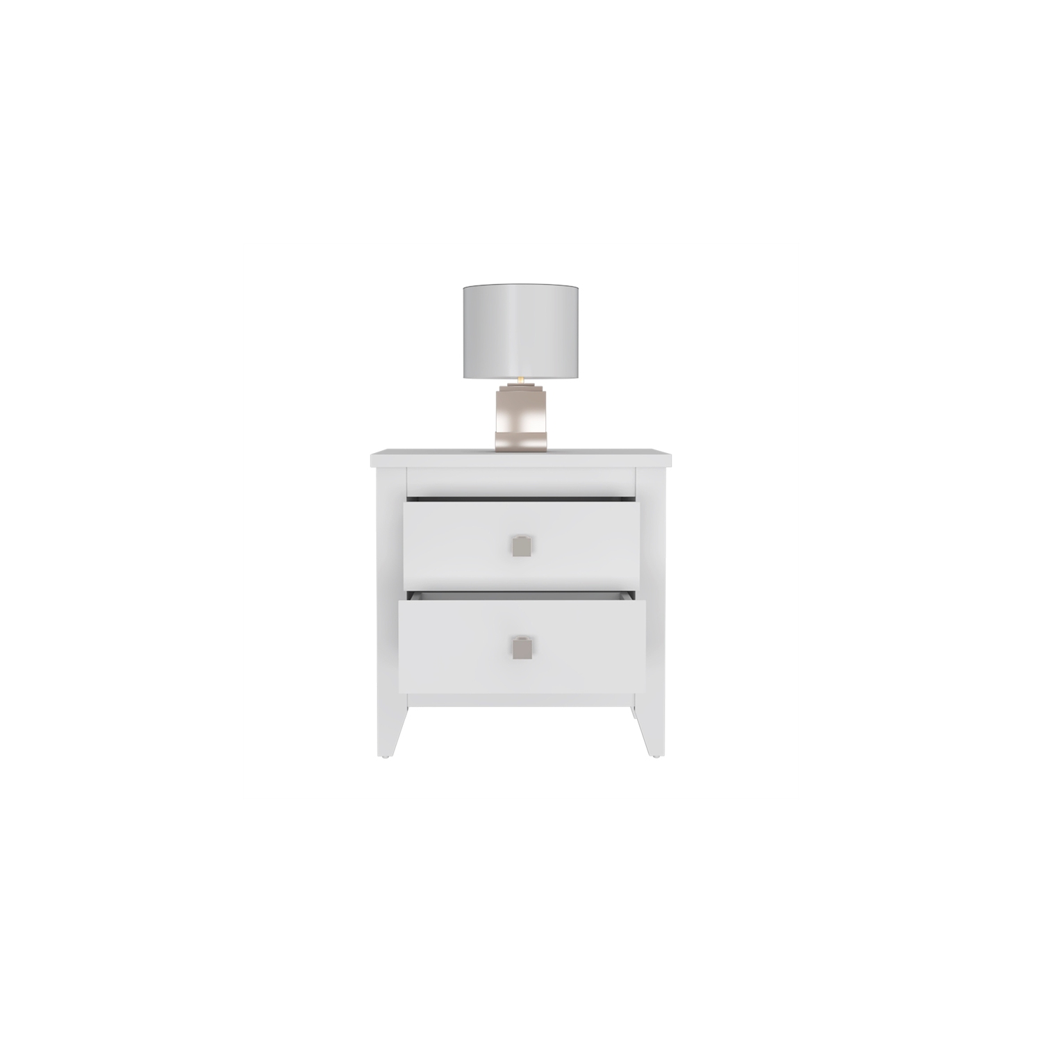 Atlin Designs Engineered Wood Nightstand For Bedroom in White Finish