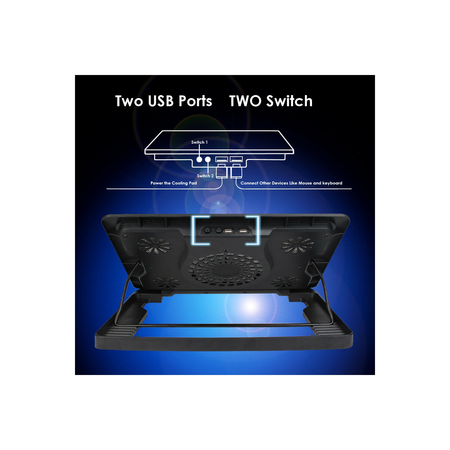 Tapis refroidisseur ultramince pour portable MacBook Pro Air 13 po 15 po d’Apple à 5 ventilateurs