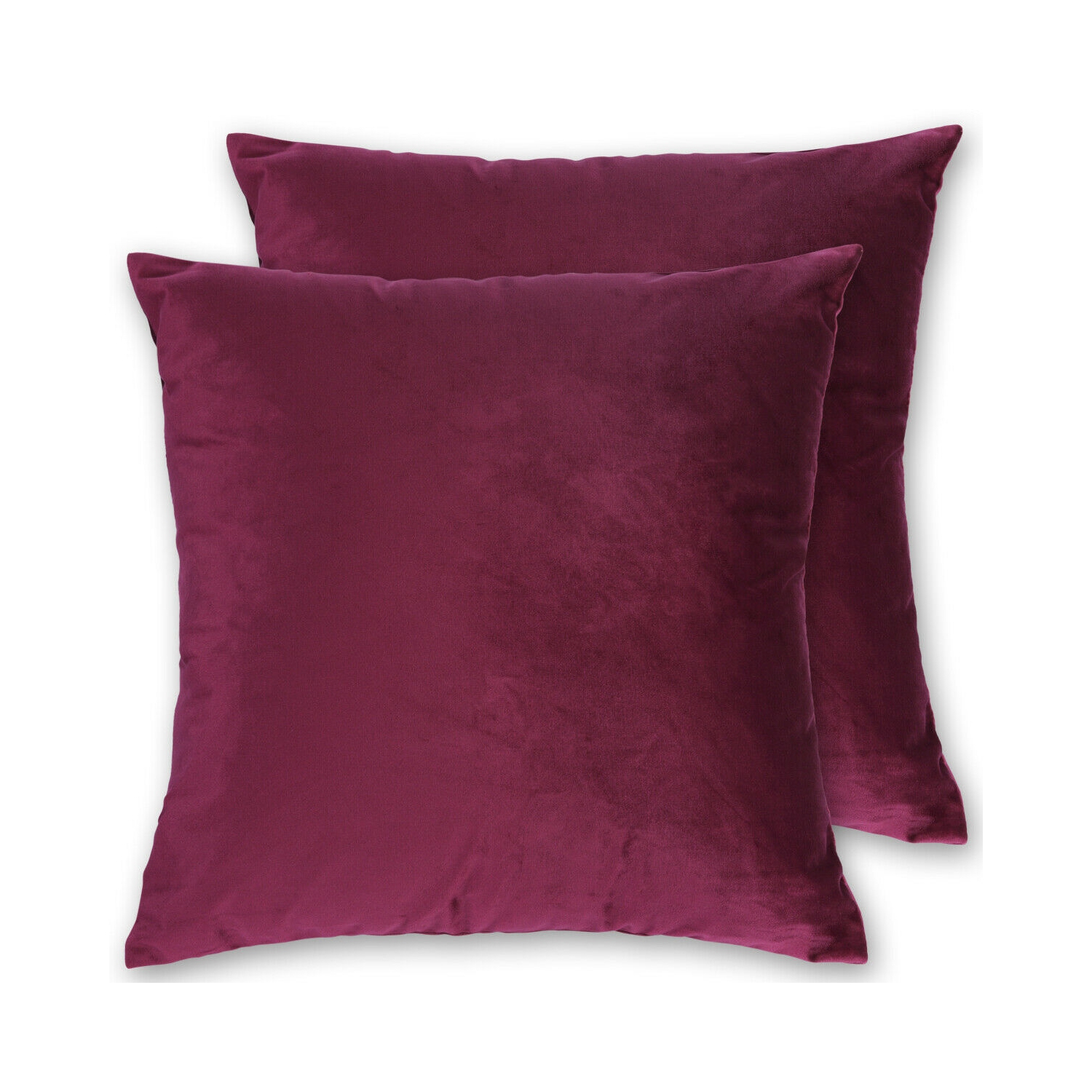 Ensemble de 2 housses d’oreiller carrées décoratives en velours de 18 x 18 po pour les canapés, les canapés, les voitures