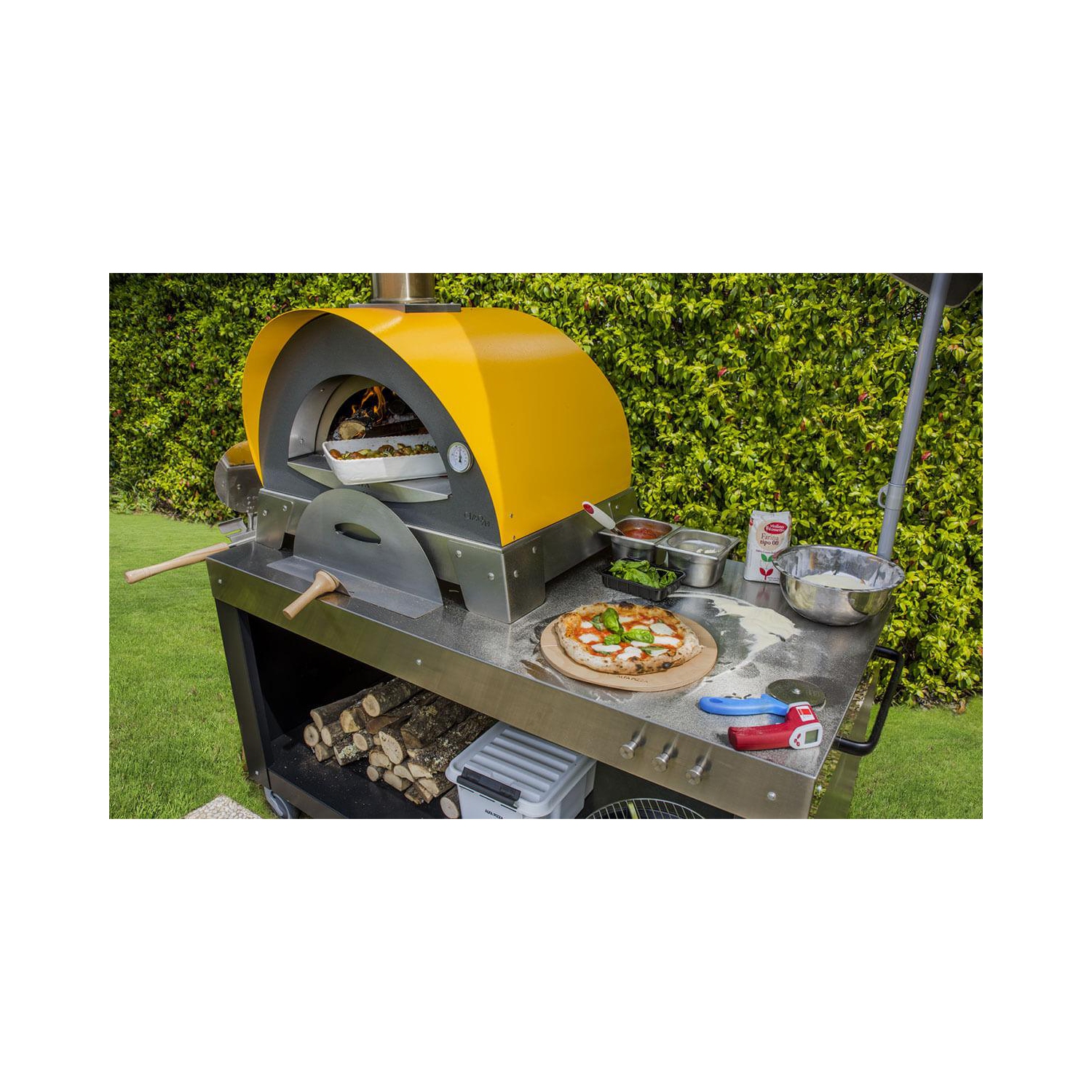 Alfa CIAO four à pizza de comptoir en acier inoxydable à bois, jaune, FXCM-LGIA-T-V2